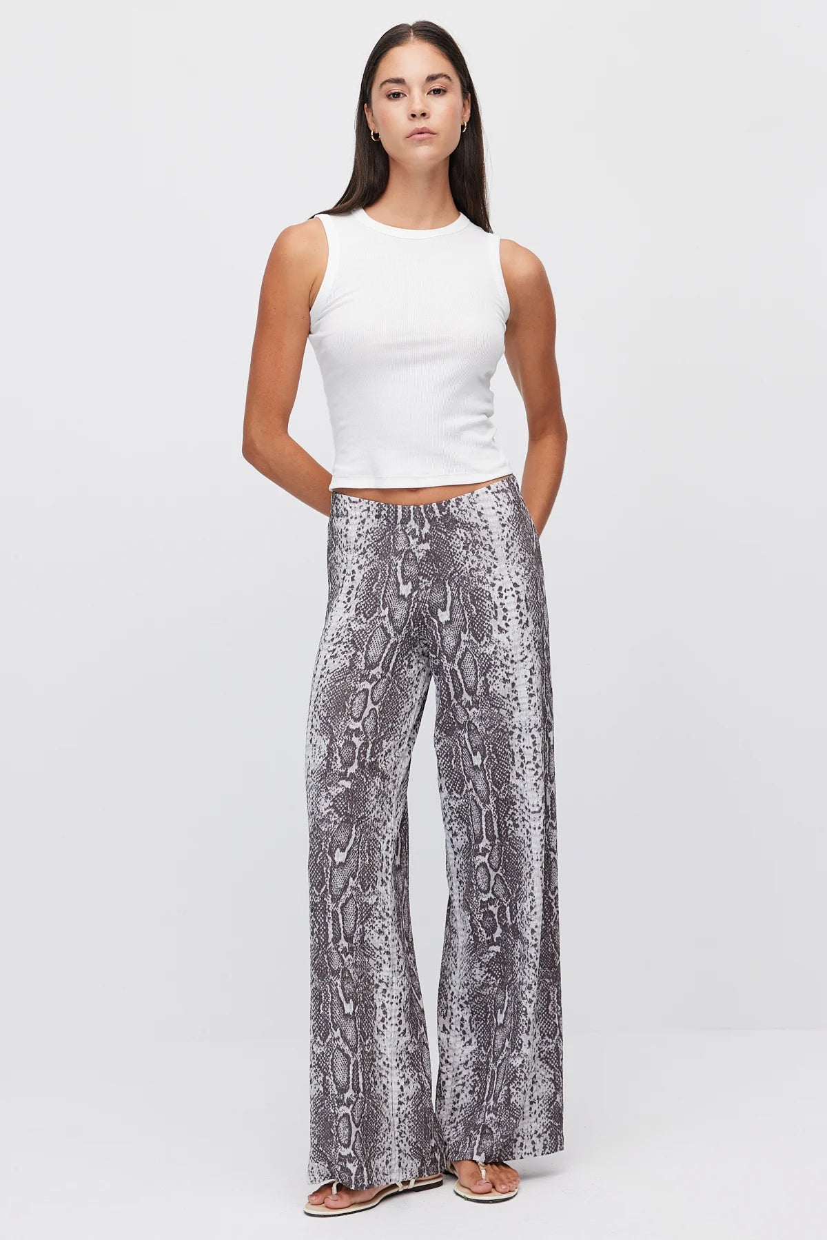 Women's Patterned Wide Leg Trousers