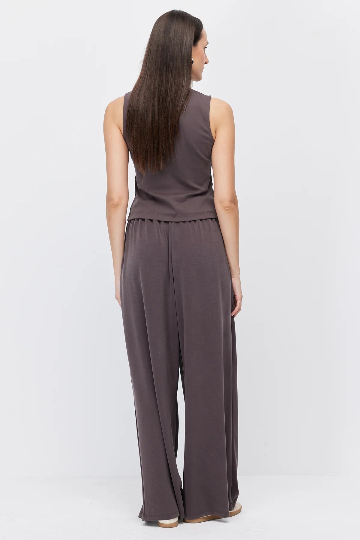 Women's Wide-Leg Trousers with Lace-Up Detail