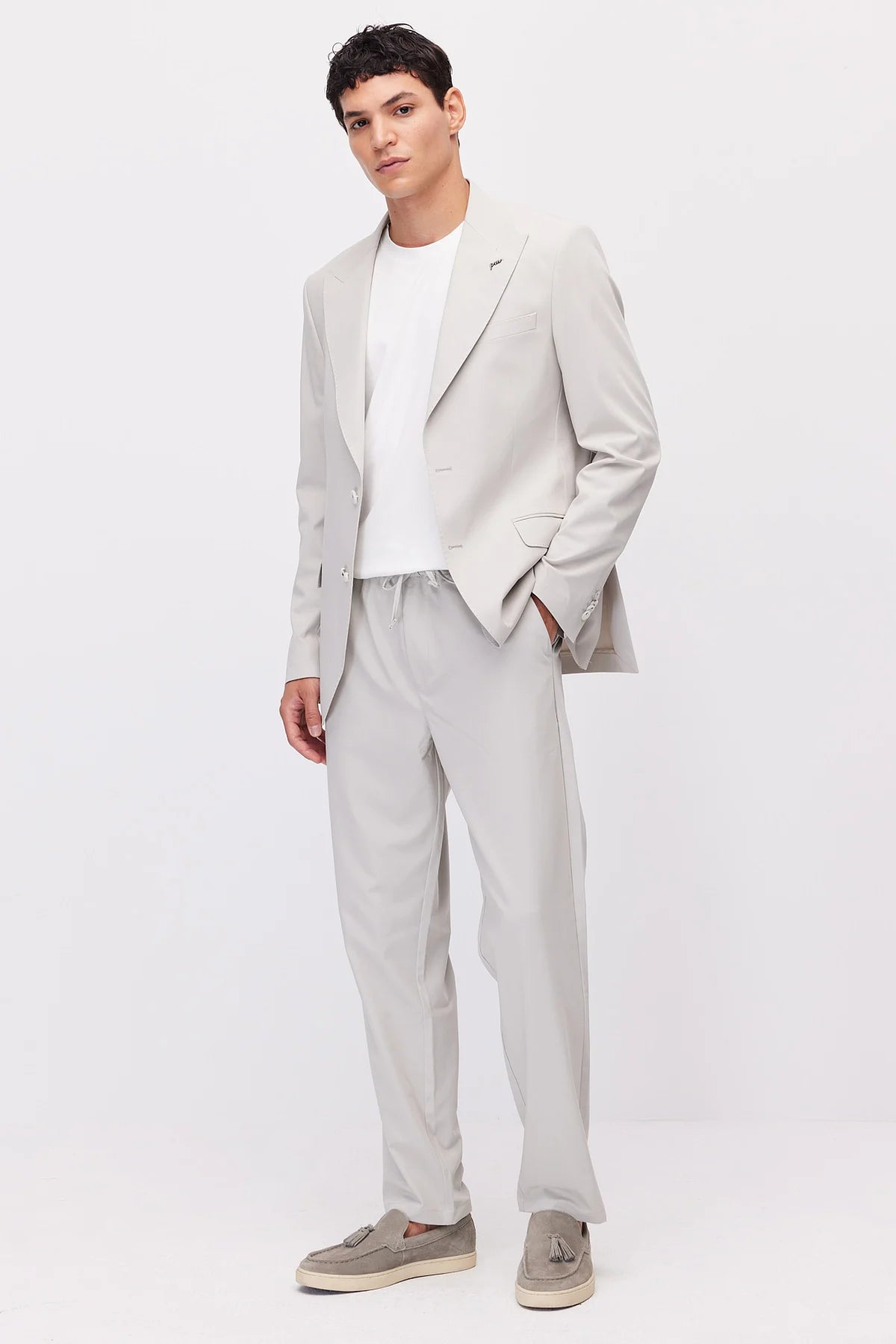 Men's Jogger Pants with Elastic Waistband and Drawstring