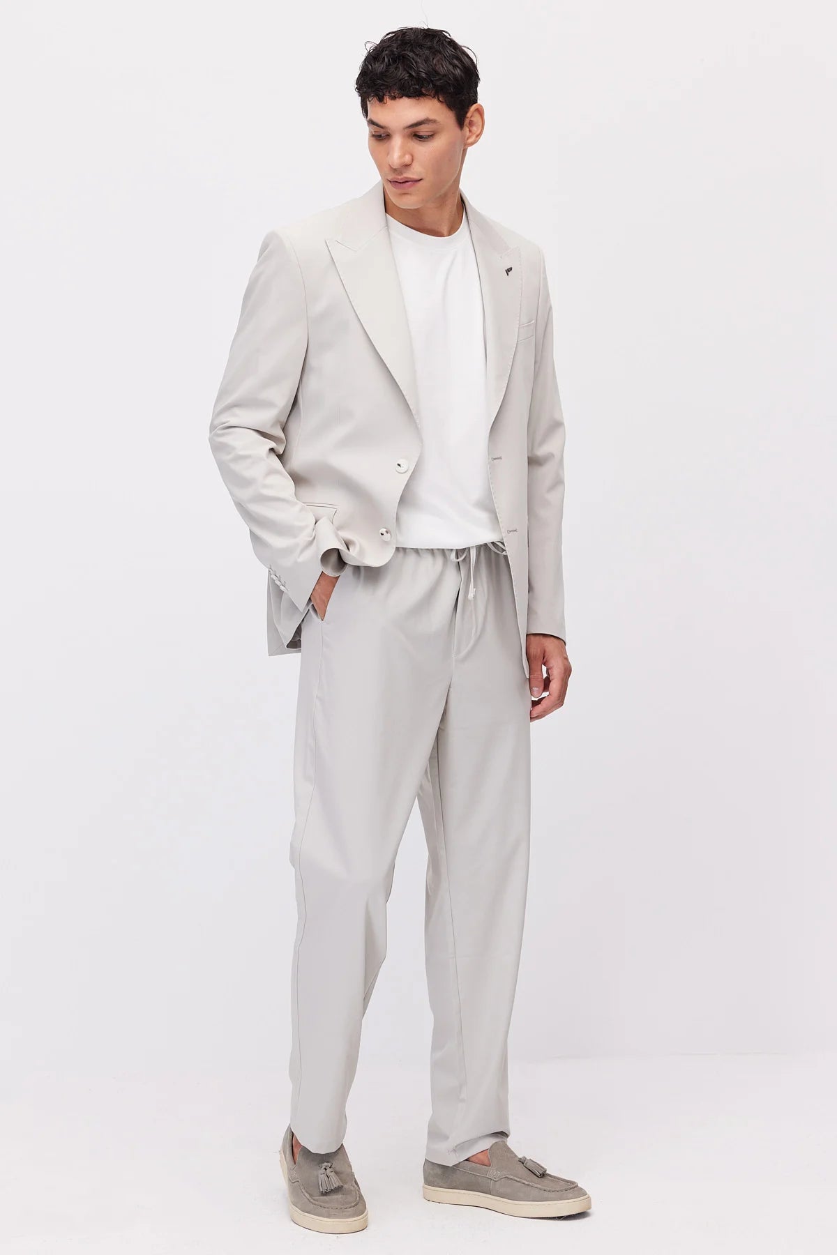 Men's Jogger Pants with Elastic Waistband and Drawstring