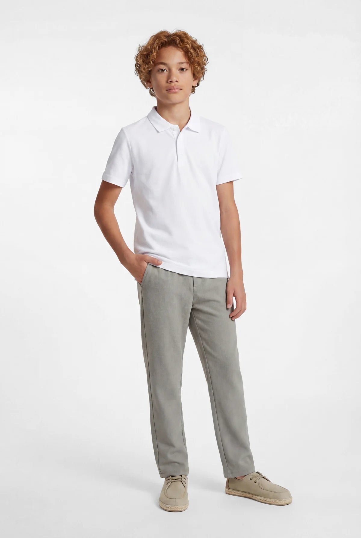 Boys' Textured Jogger Pants with Elastic Waistband
