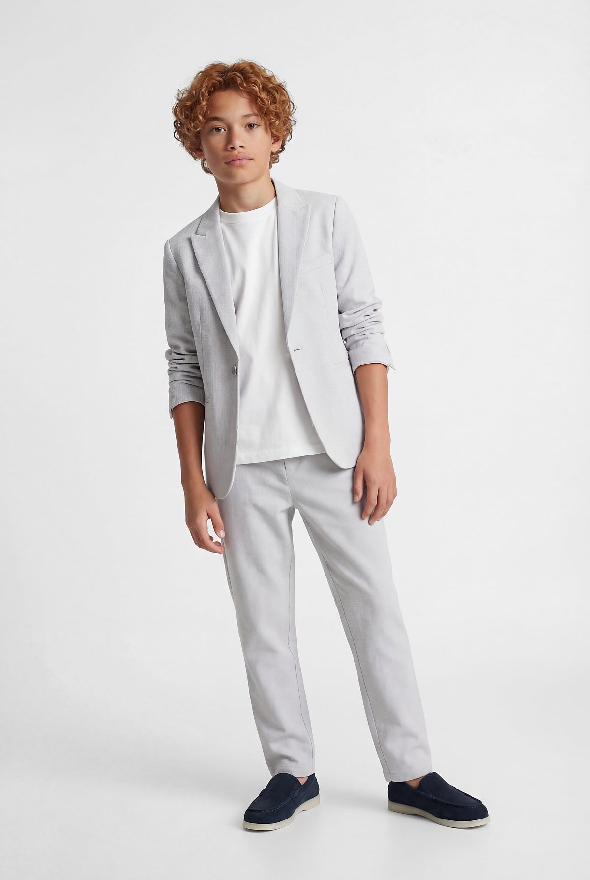 Boys' Classic Trousers with Half Elastic Waistband