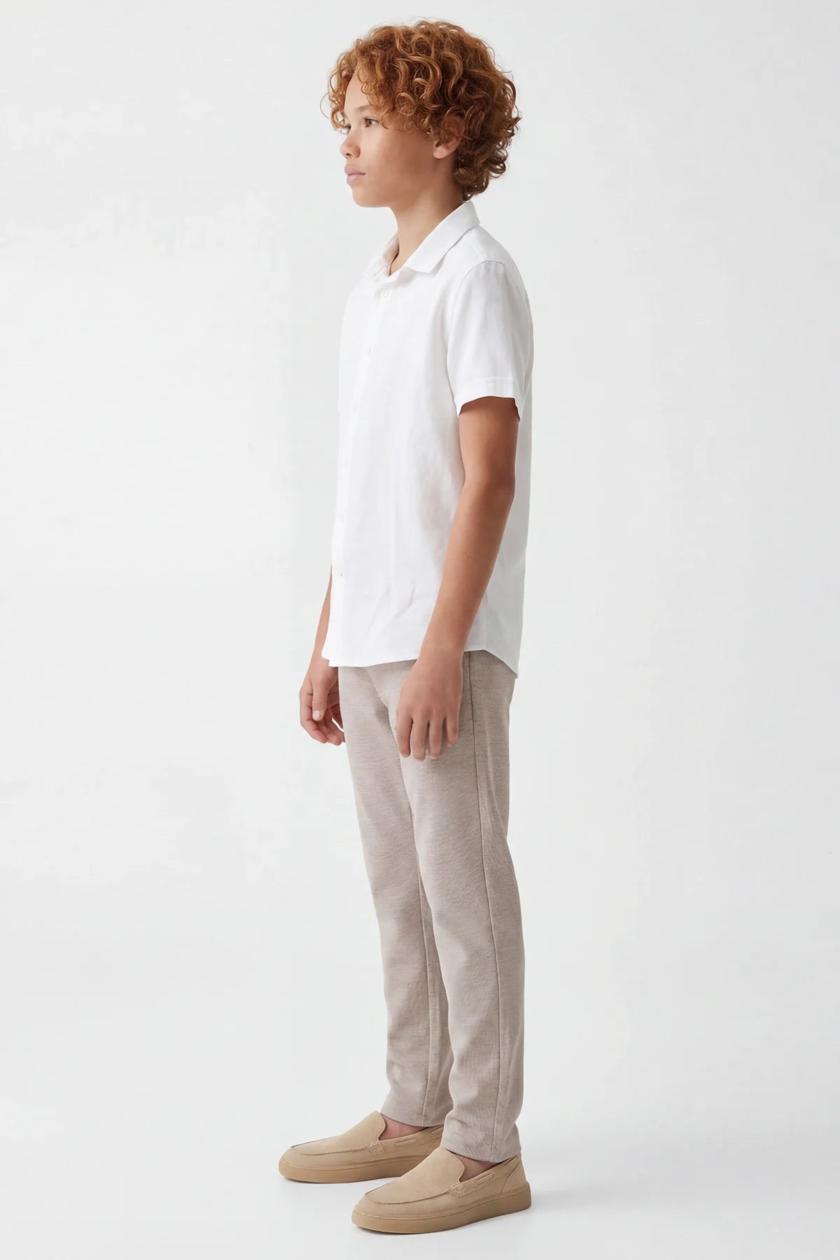 Boys' Classic Trousers with Half Elastic Waistband
