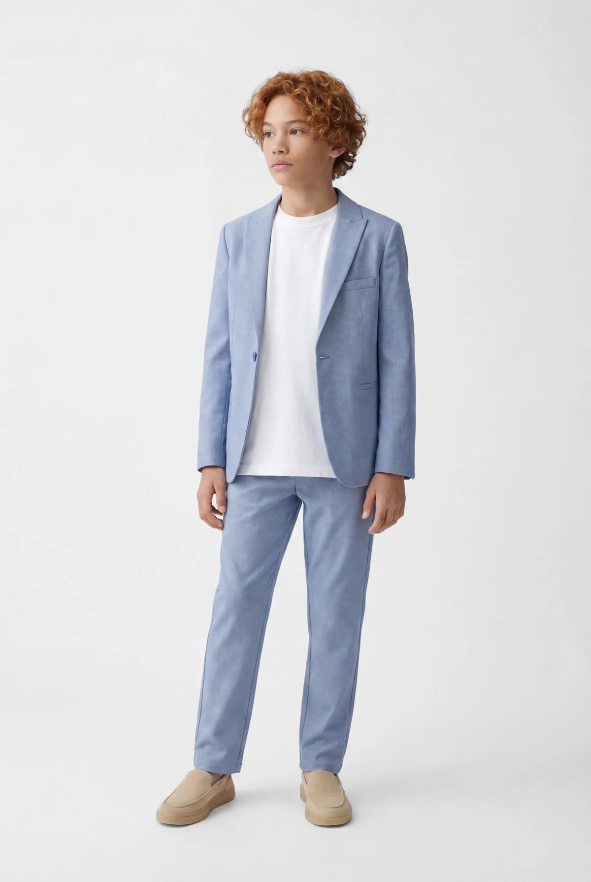 Boys' Classic Trousers with Half Elastic Waistband