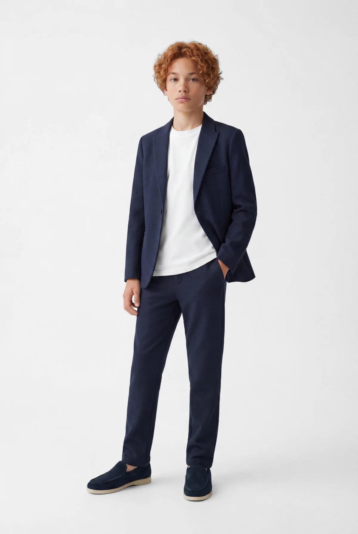 Boys' Classic Trousers with Half Elastic Waistband
