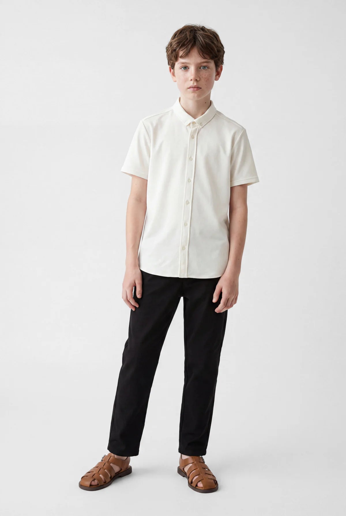 Boys' Textured Jogger Pants with Elastic Waistband