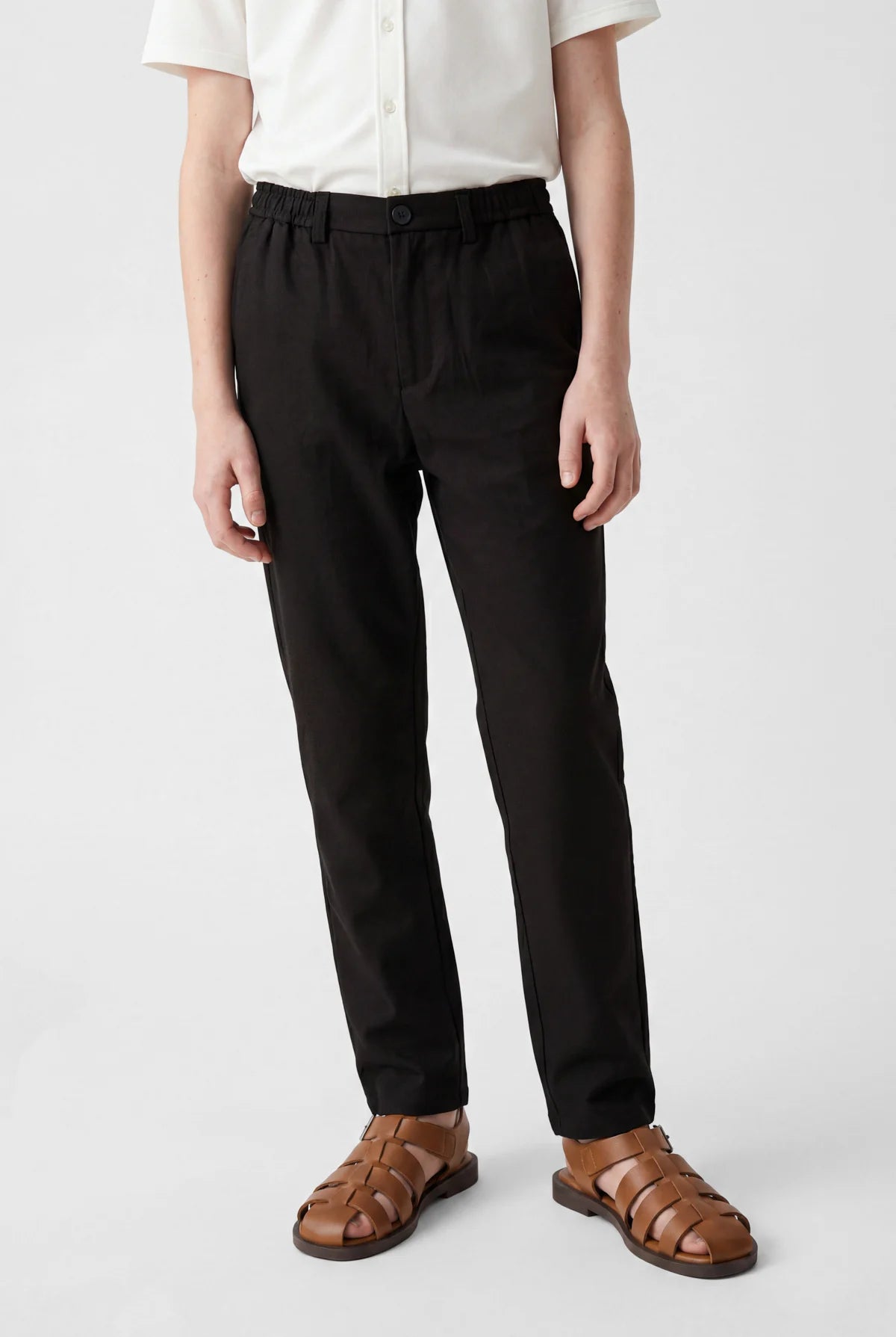 Boys' Textured Jogger Pants with Elastic Waistband