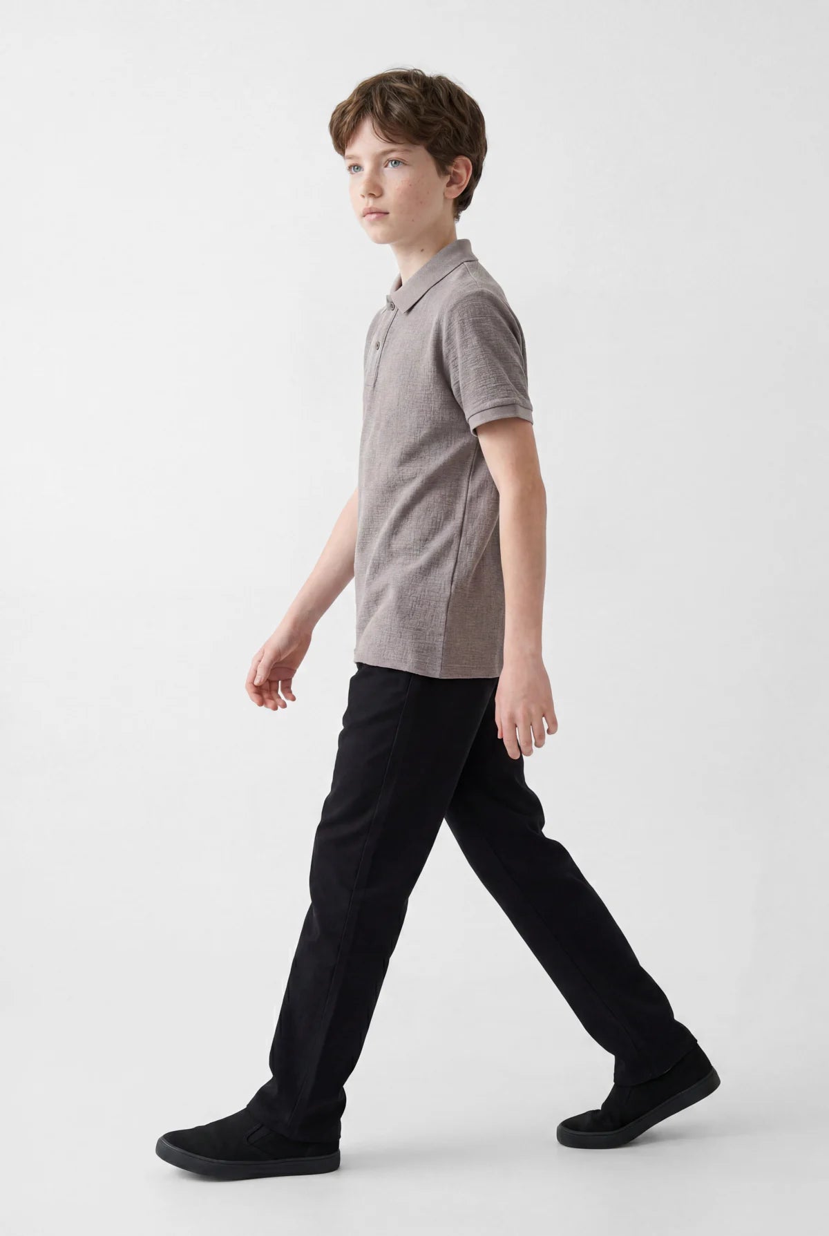 Boys' Textured Jogger Pants with Elastic Waistband