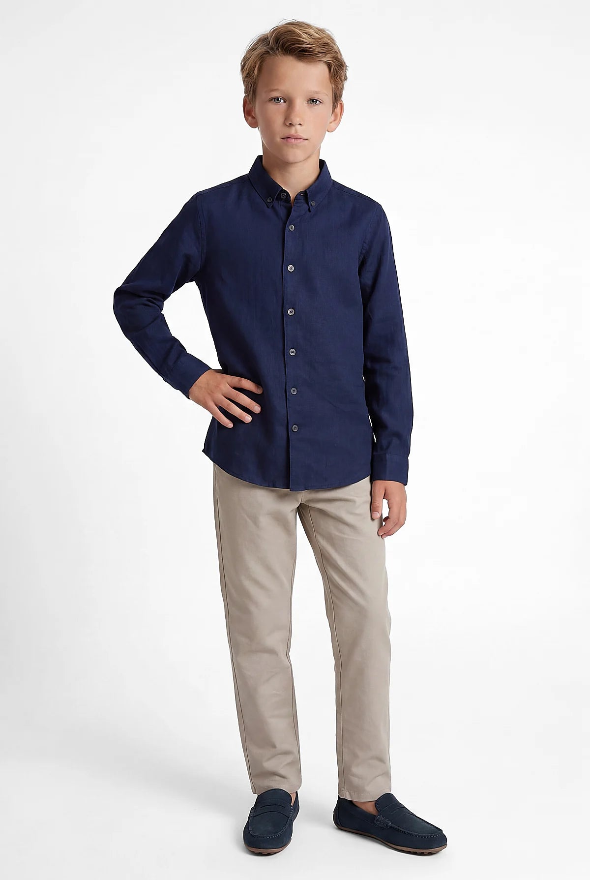 Boys' Textured Jogger Pants with Elastic Waistband