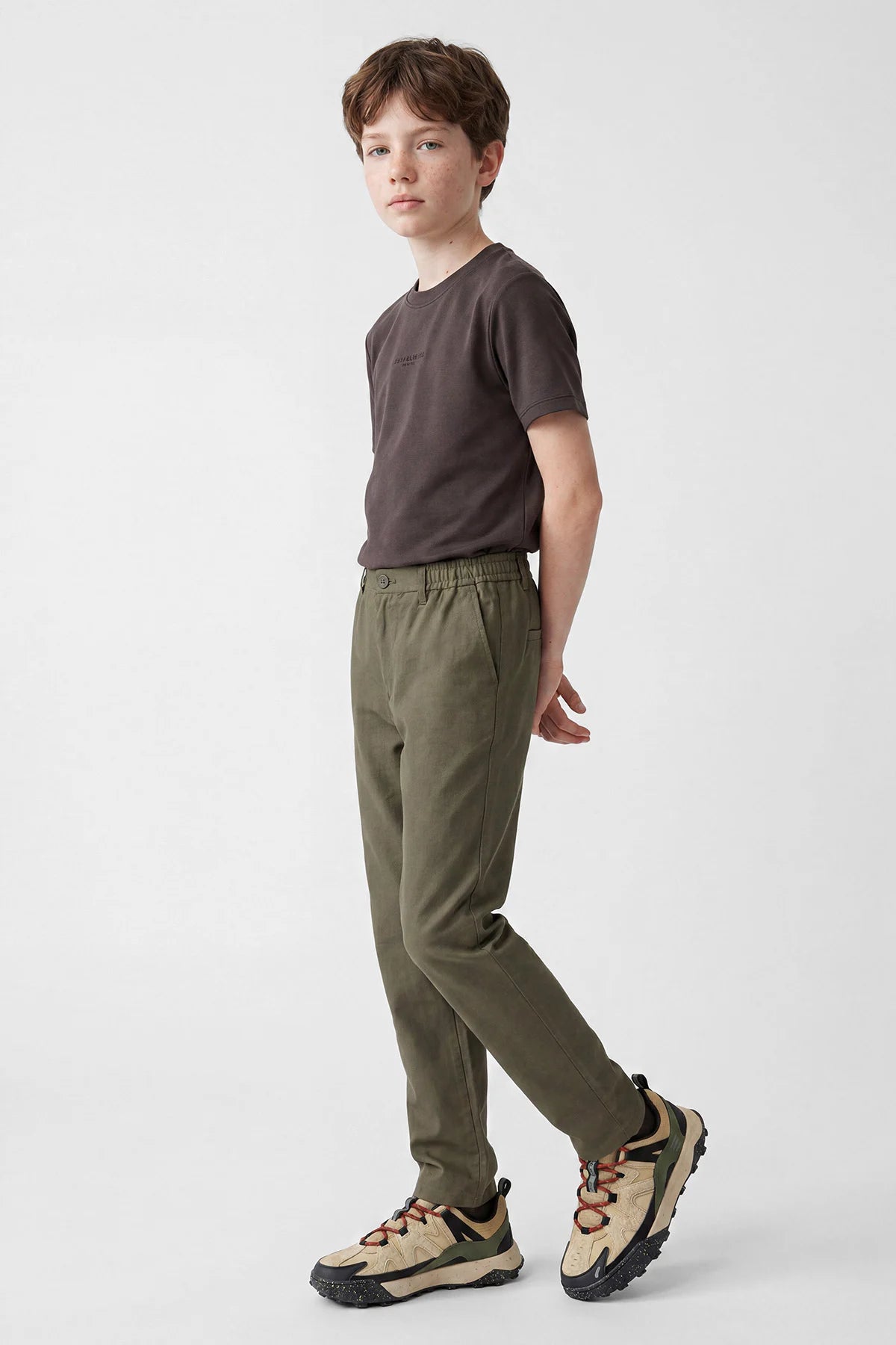 Boys' Textured Jogger Pants with Elastic Waistband