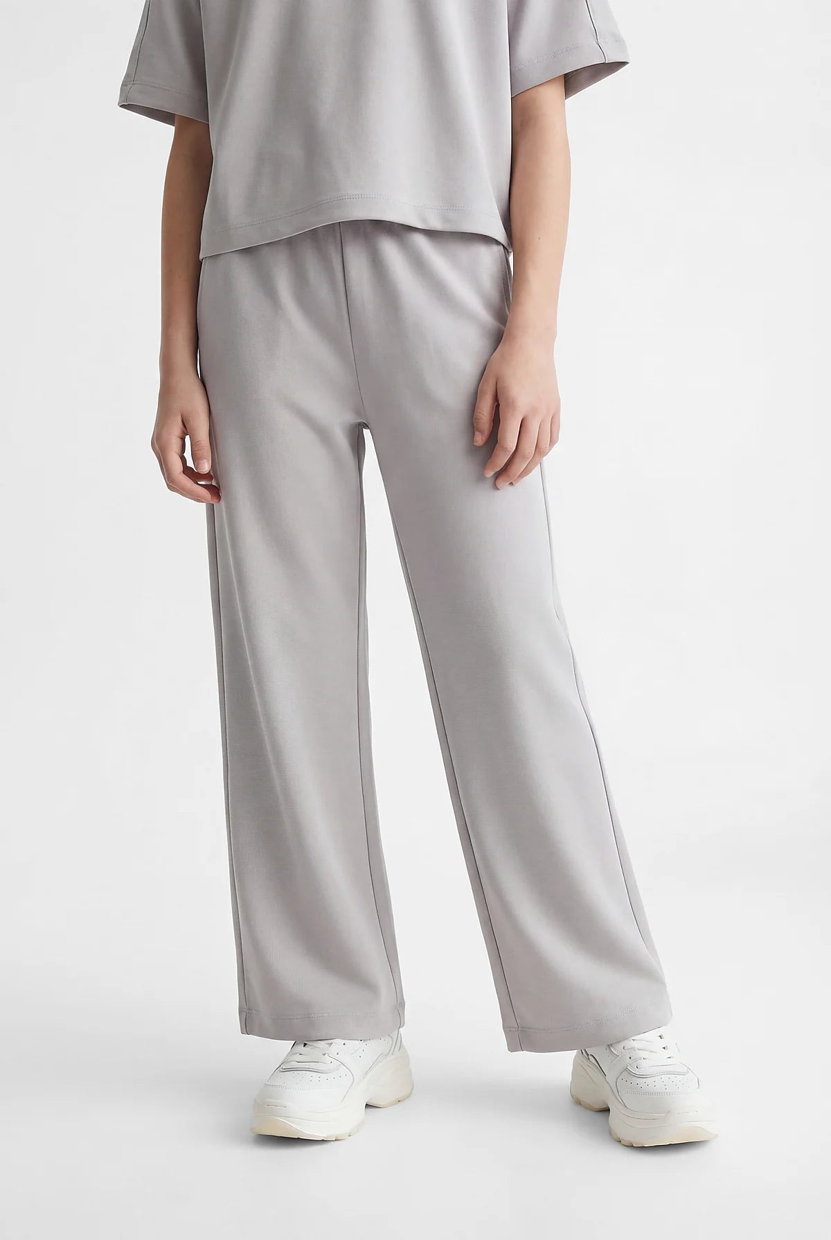 Girls' Wide Leg Trousers with Elastic Waistband