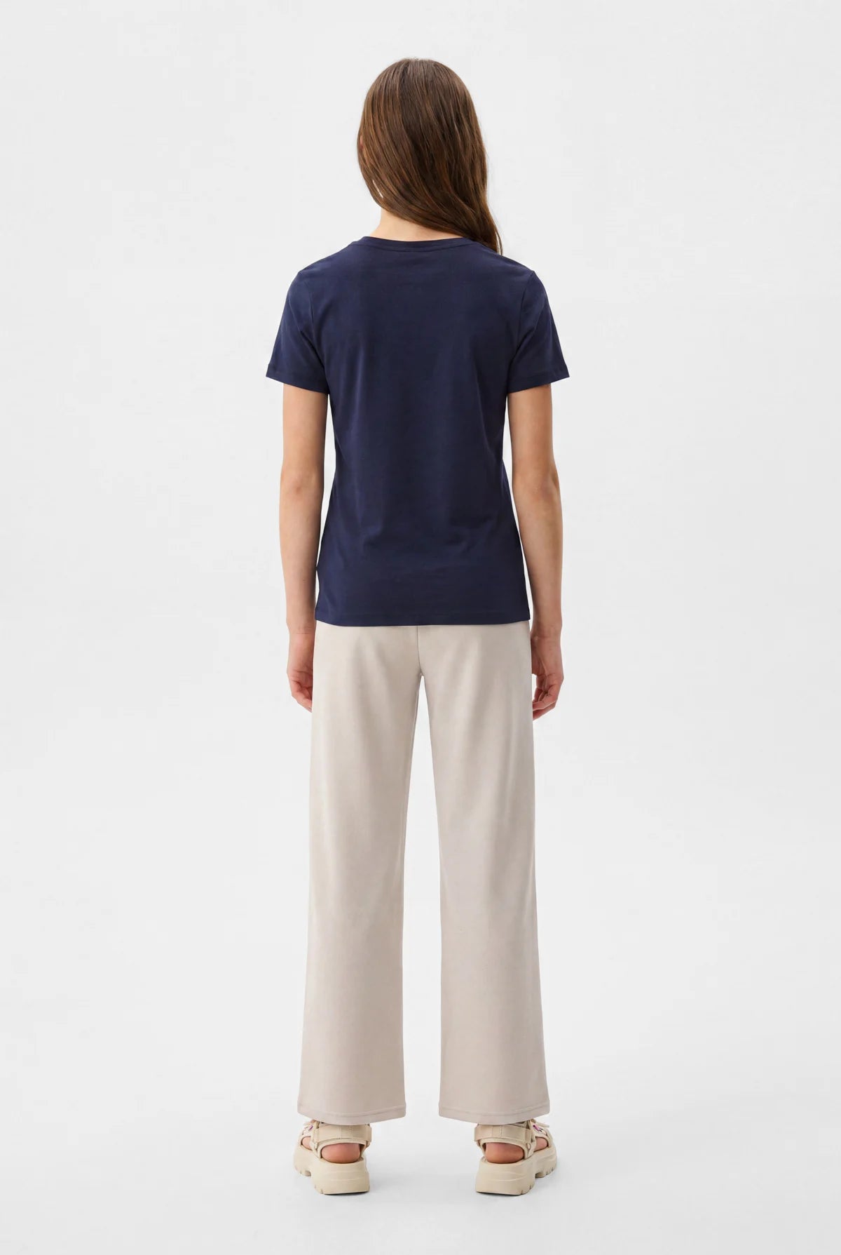 Girls' Wide-Leg Pants with Snap Fasteners