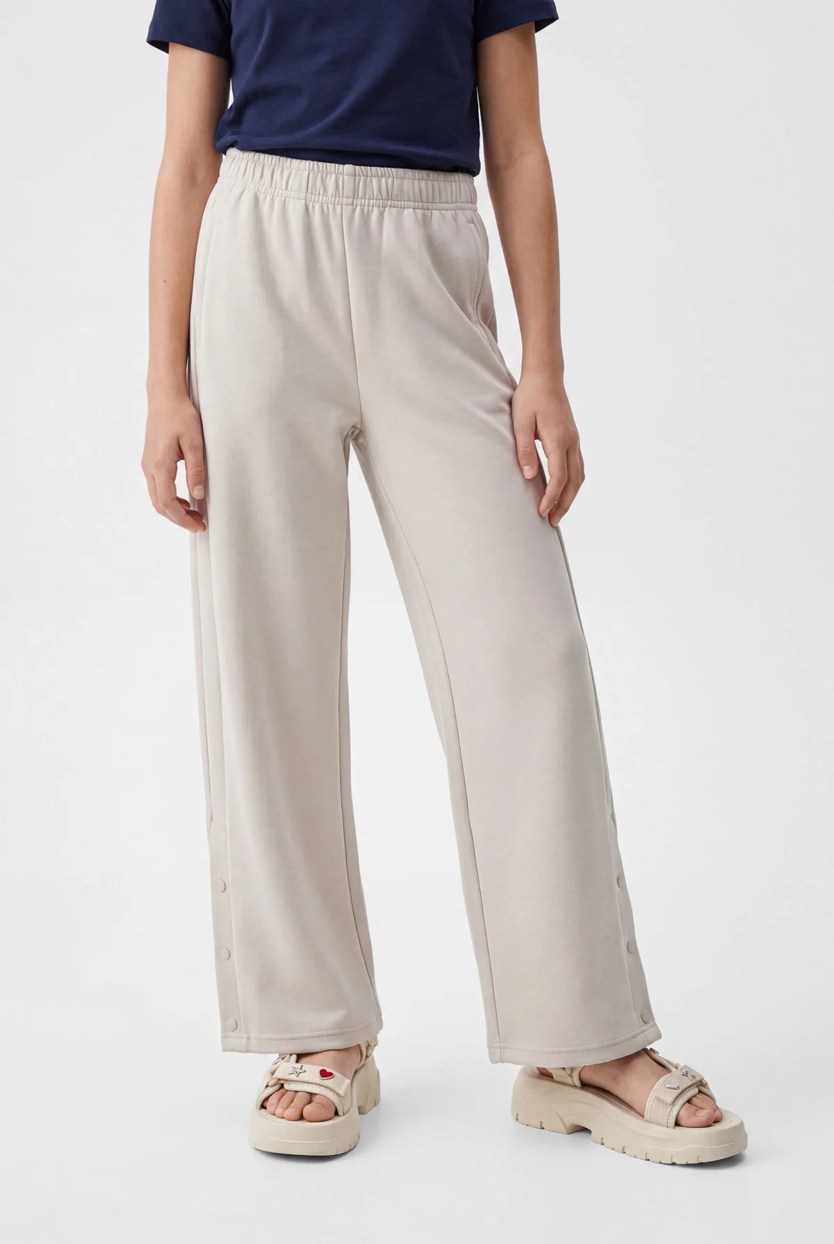 Girls' Wide-Leg Pants with Snap Fasteners