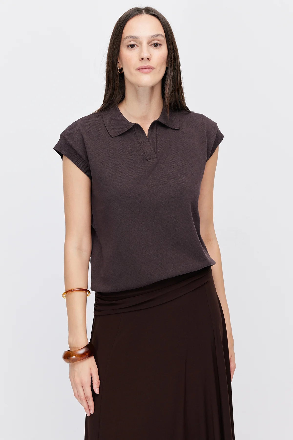 Women's Polo Collar Short-Sleeve Knitwear