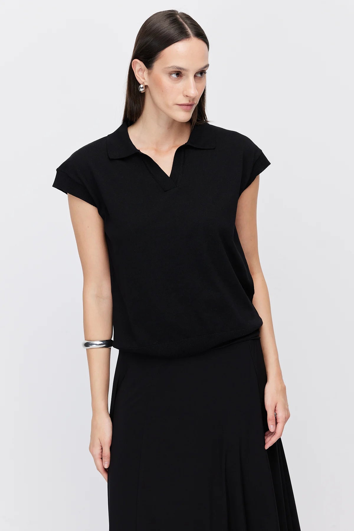 Women's Polo Collar Short-Sleeve Knitwear