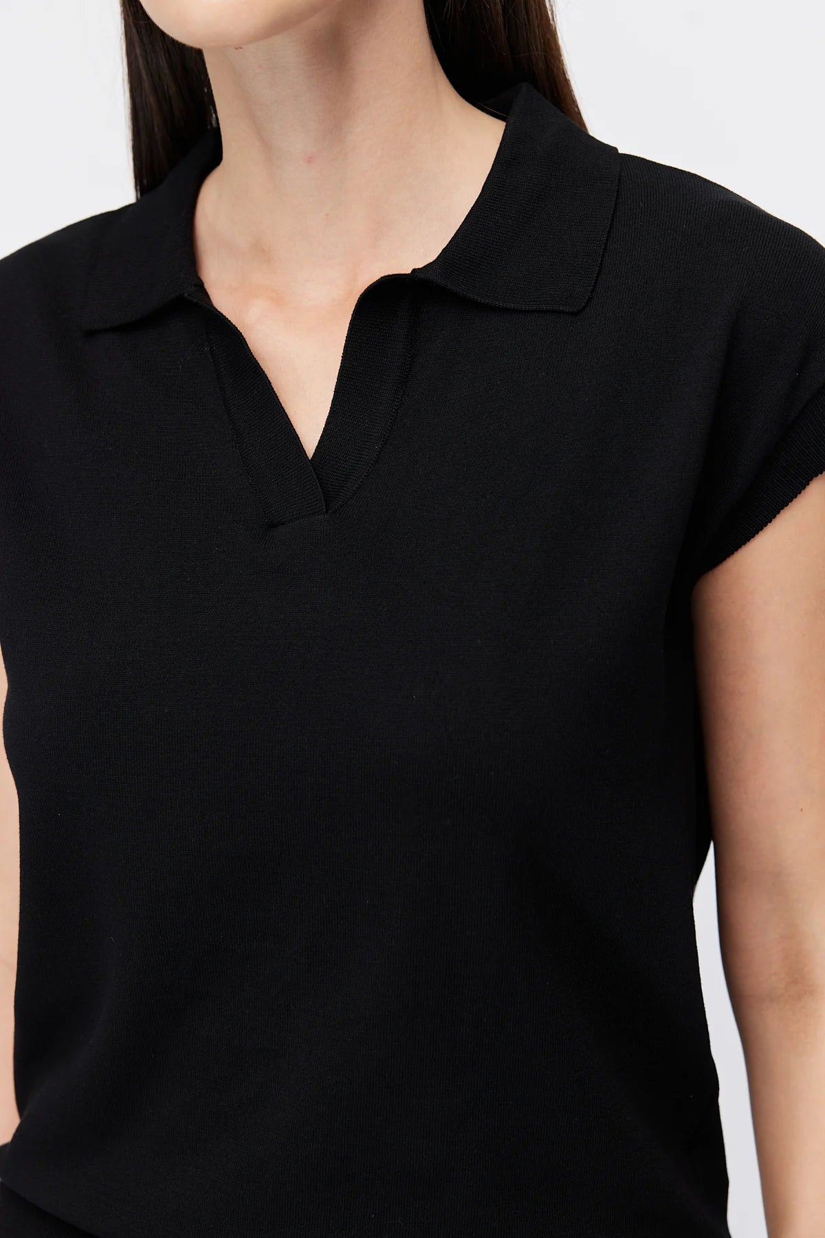 Women's Polo Collar Short-Sleeve Knitwear