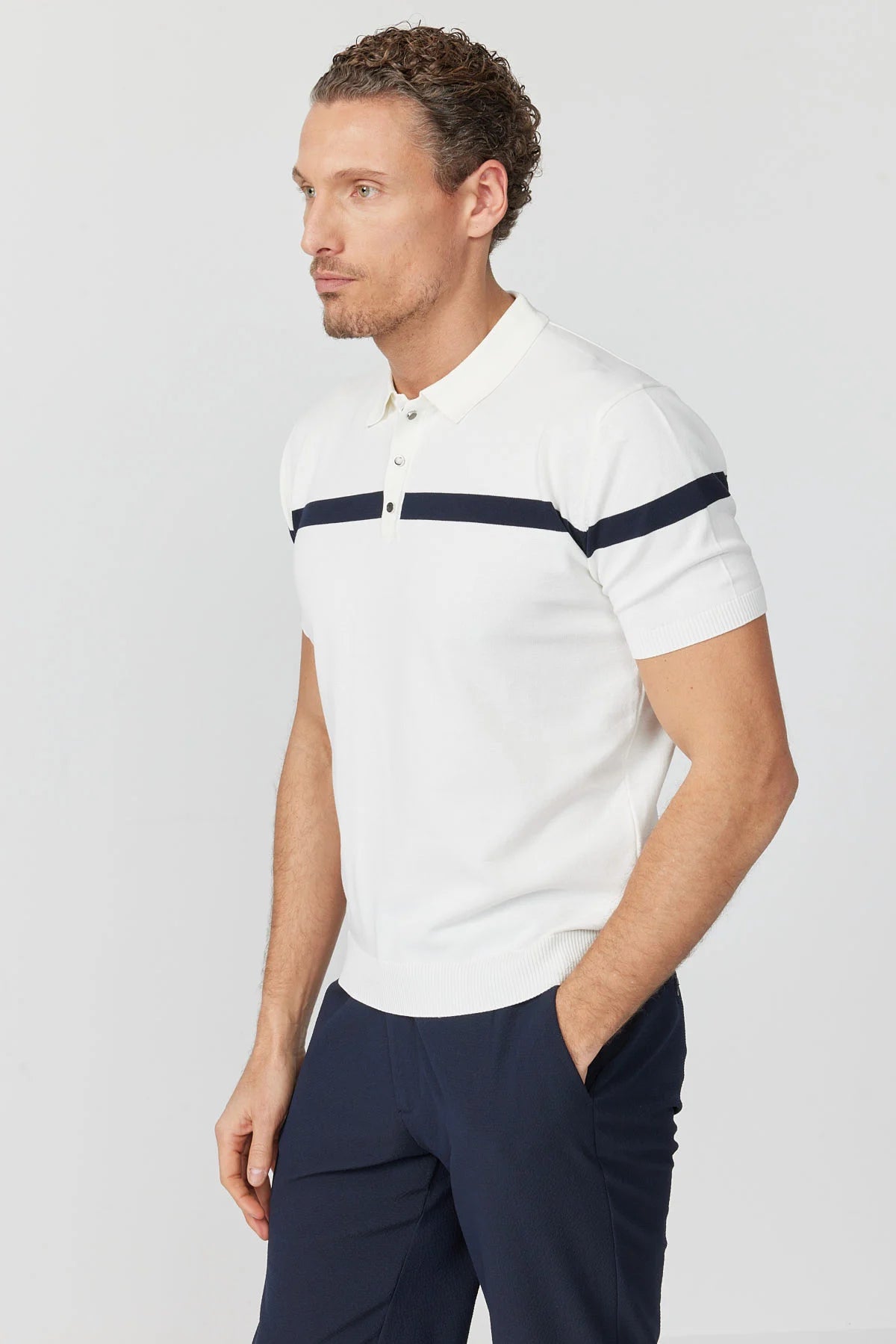 Men's Polo Collar Knit T-shirt