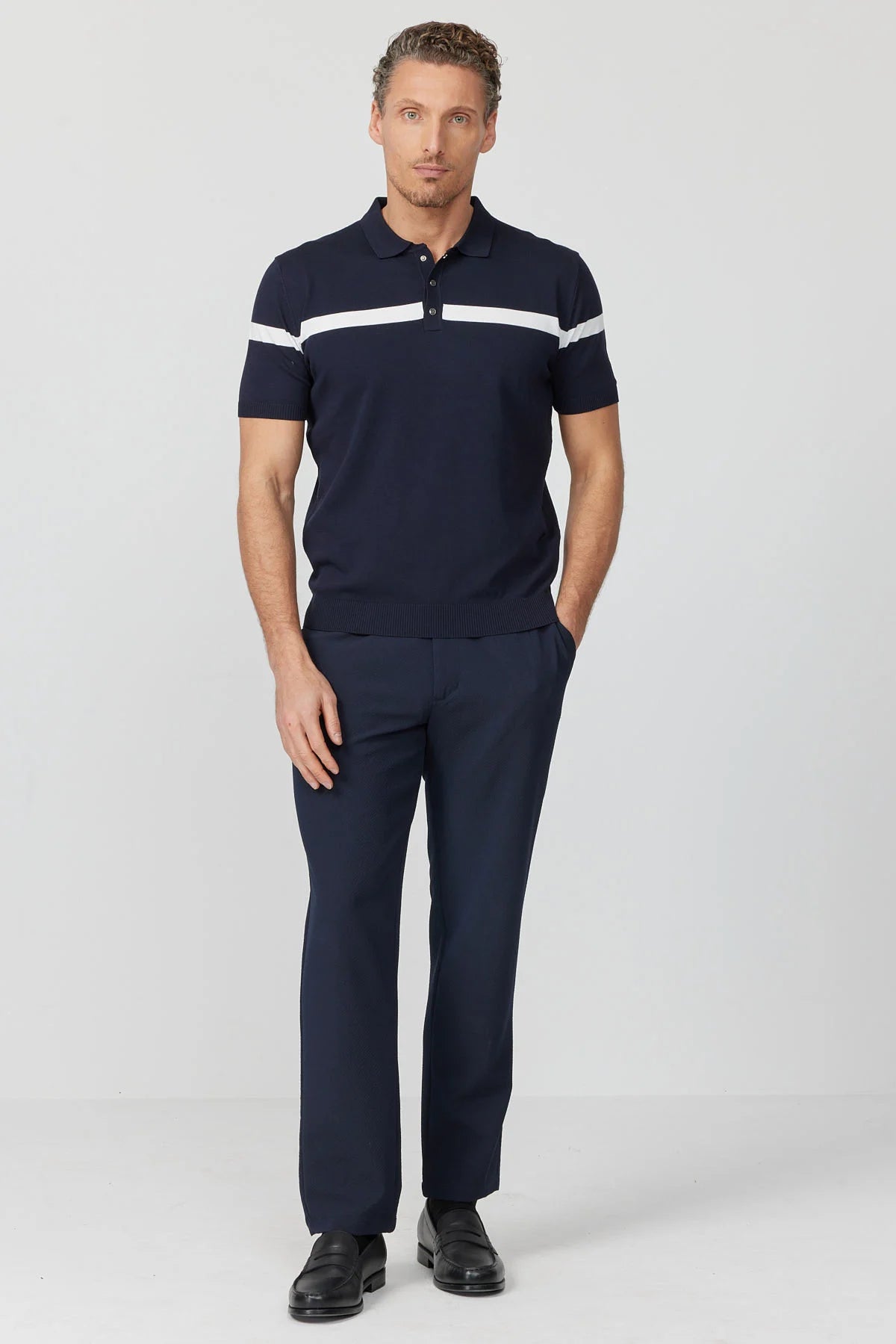 Men's Polo Collar Knit T-shirt