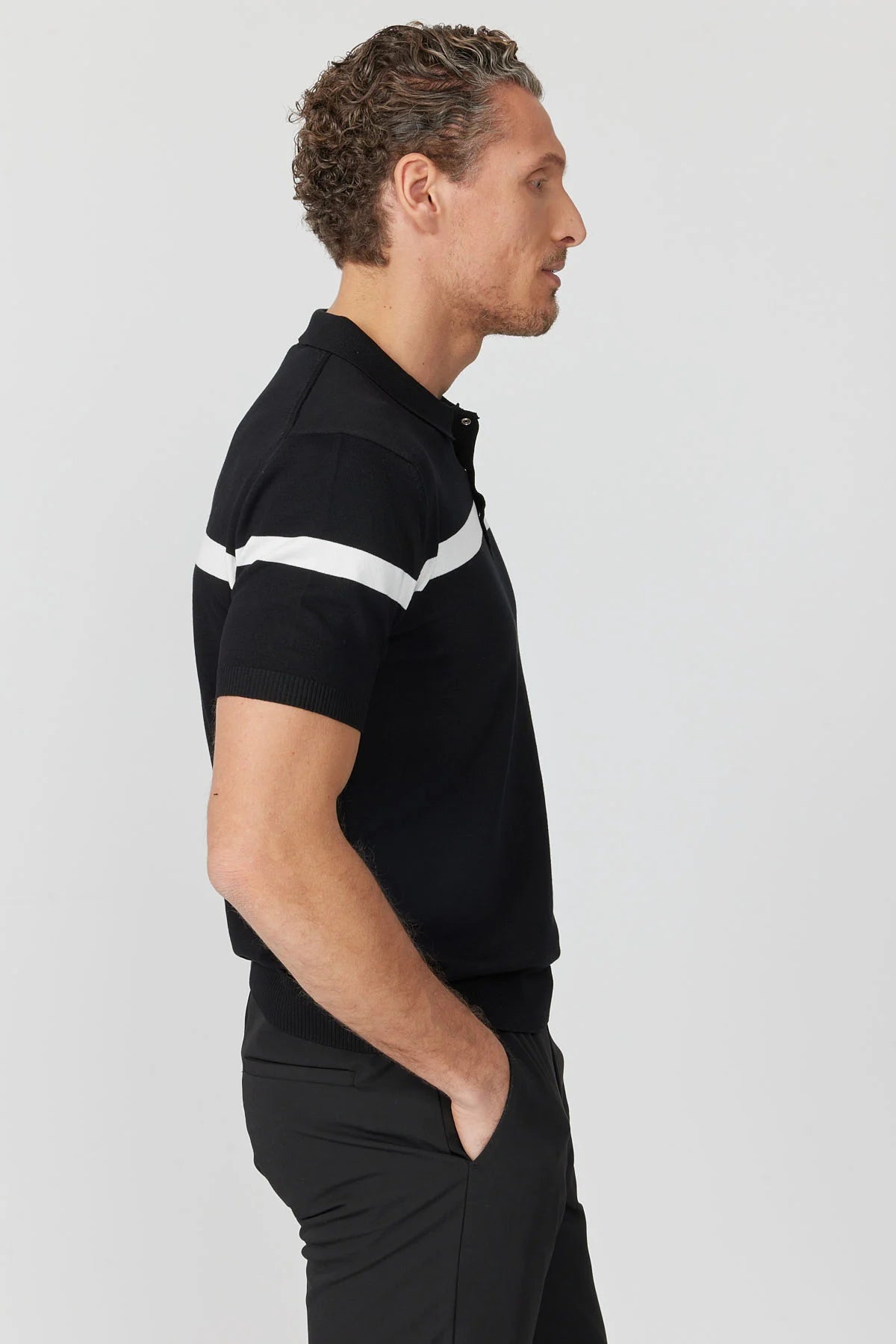 Men's Polo Collar Knit T-shirt