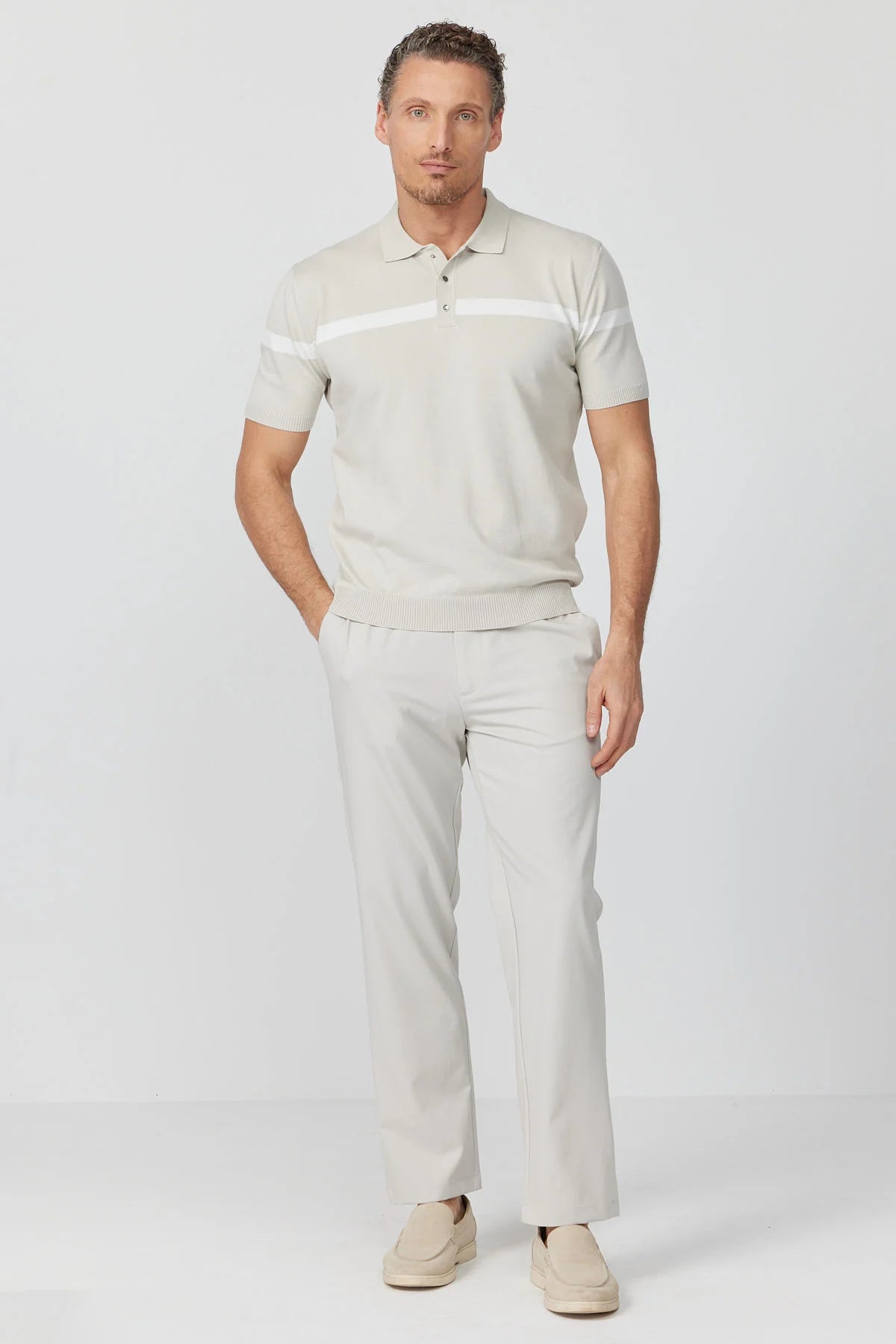 Men's Polo Collar Knit T-shirt