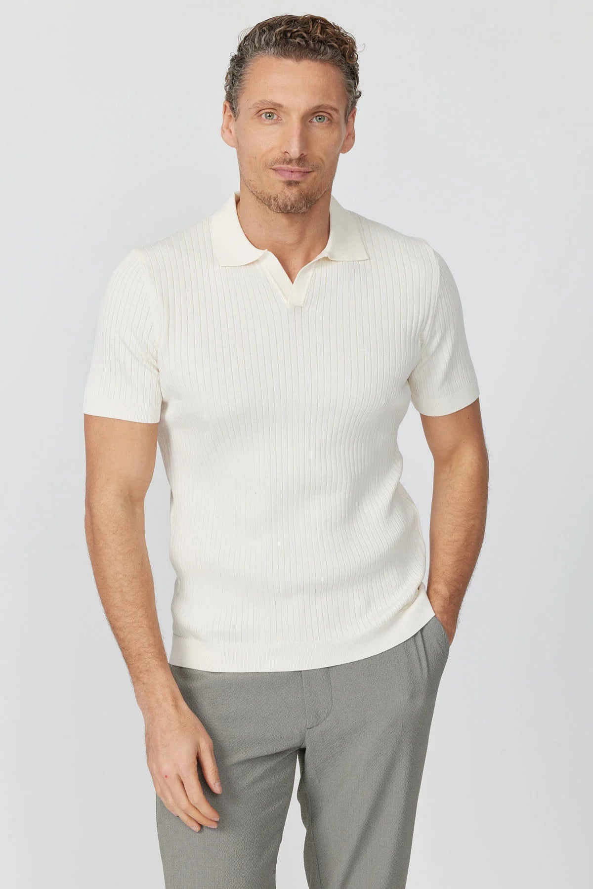 Men's Ribbed Knit T-shirt