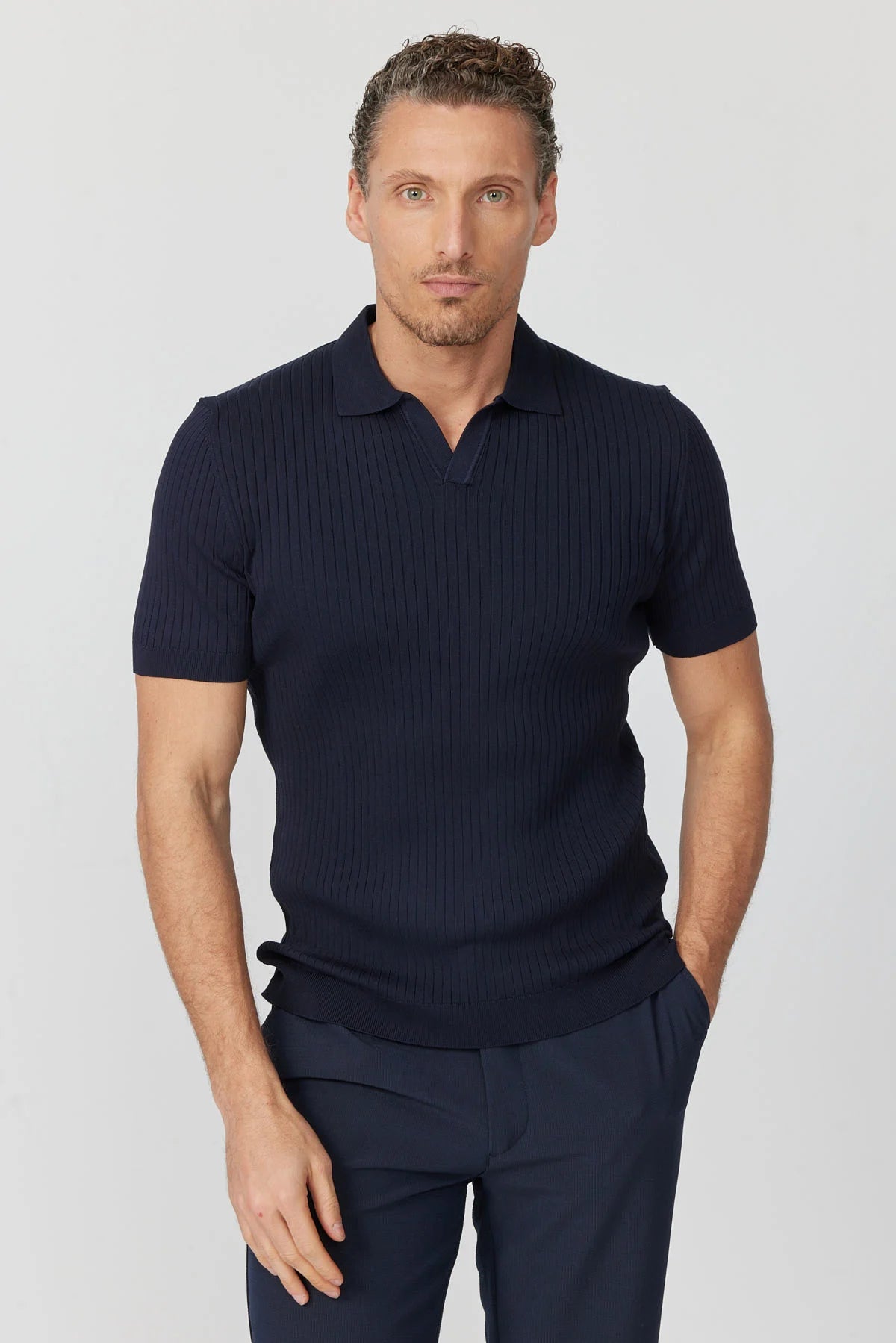 Men's Ribbed Knit T-shirt