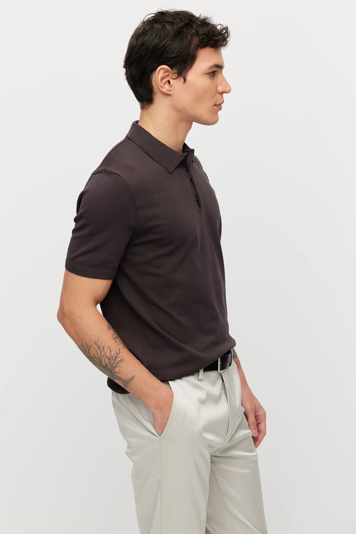Men's Knitted Polo T-shirt