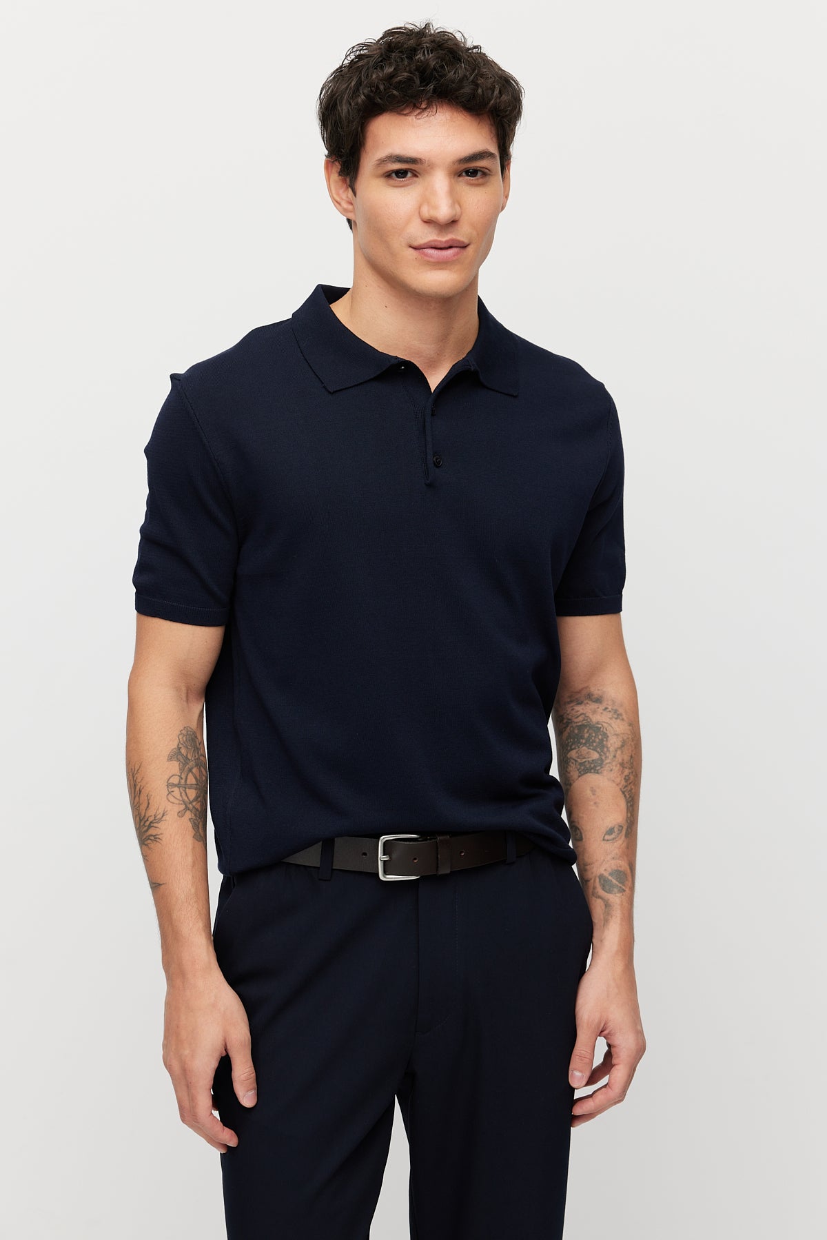 Men's Knitted Polo T-shirt