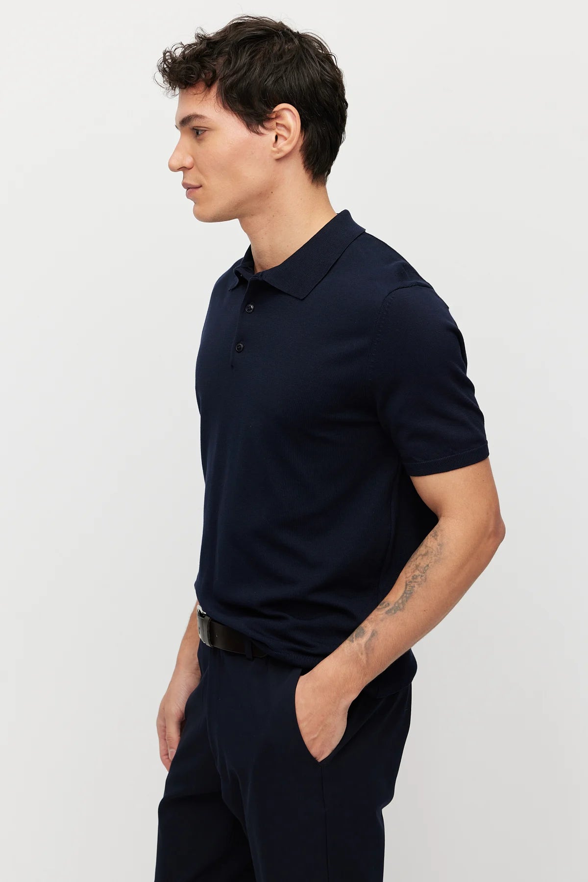 Men's Knitted Polo T-shirt
