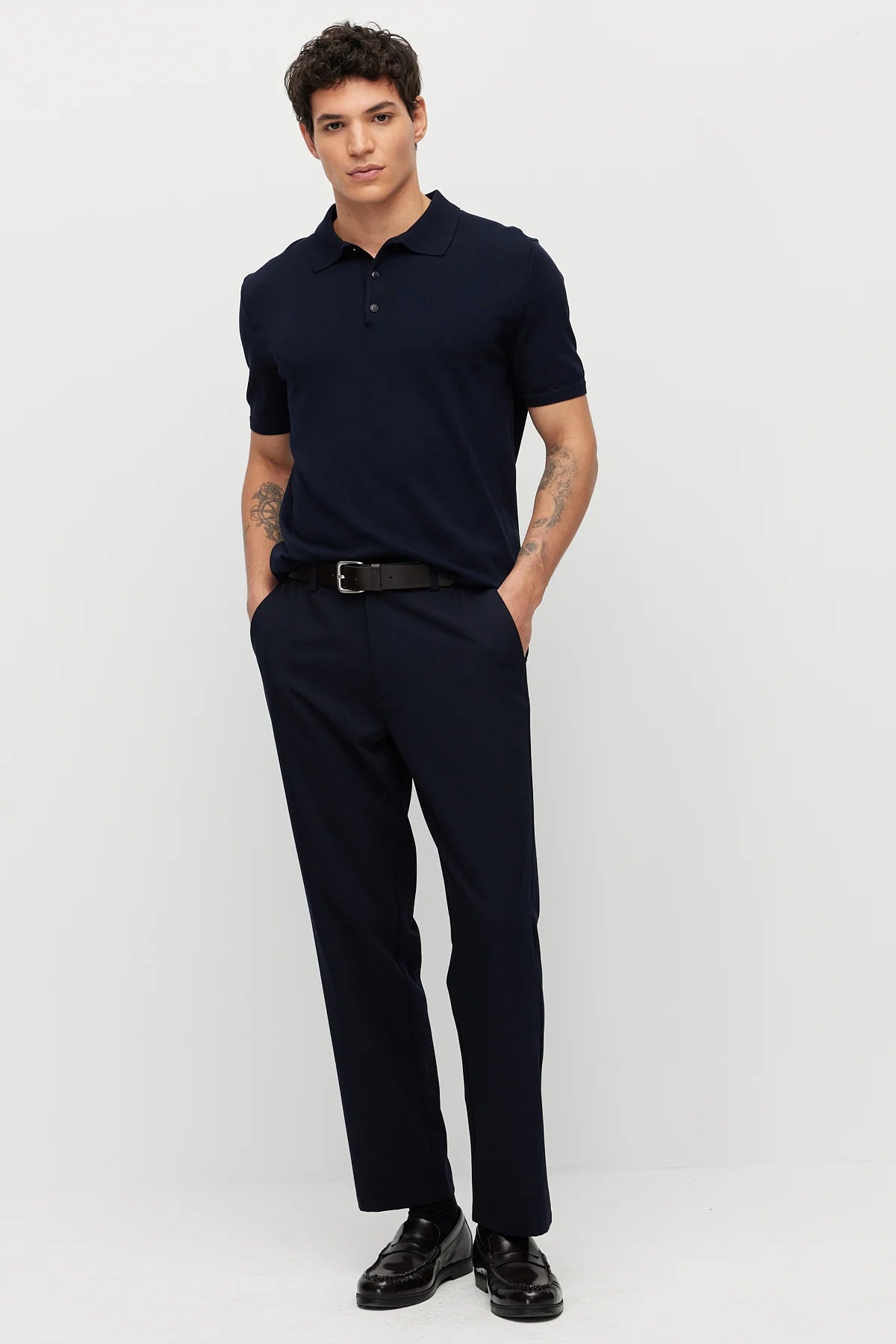 Men's Knitted Polo T-shirt