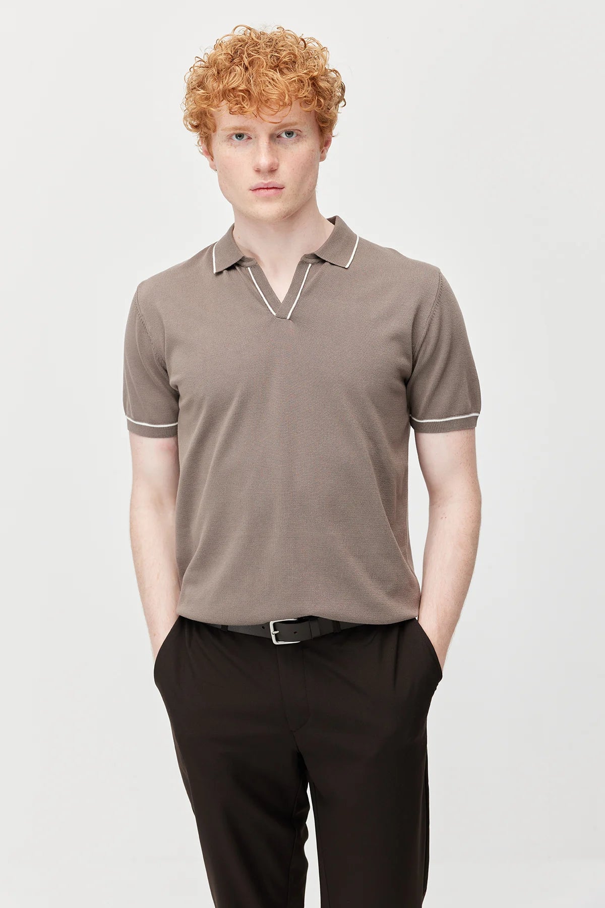 Men's Striped Detail Knitted T-shirt