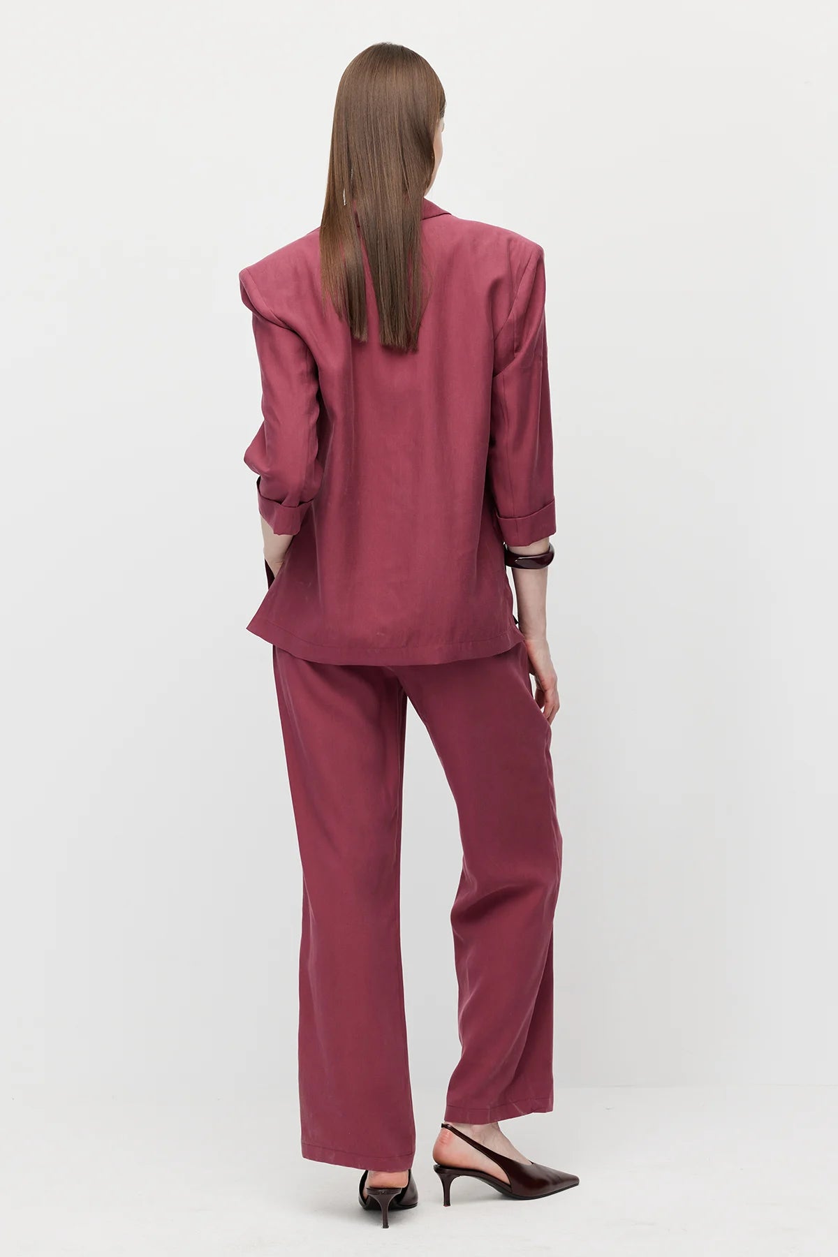 Women's Linen-Look Straight-Fit Trousers