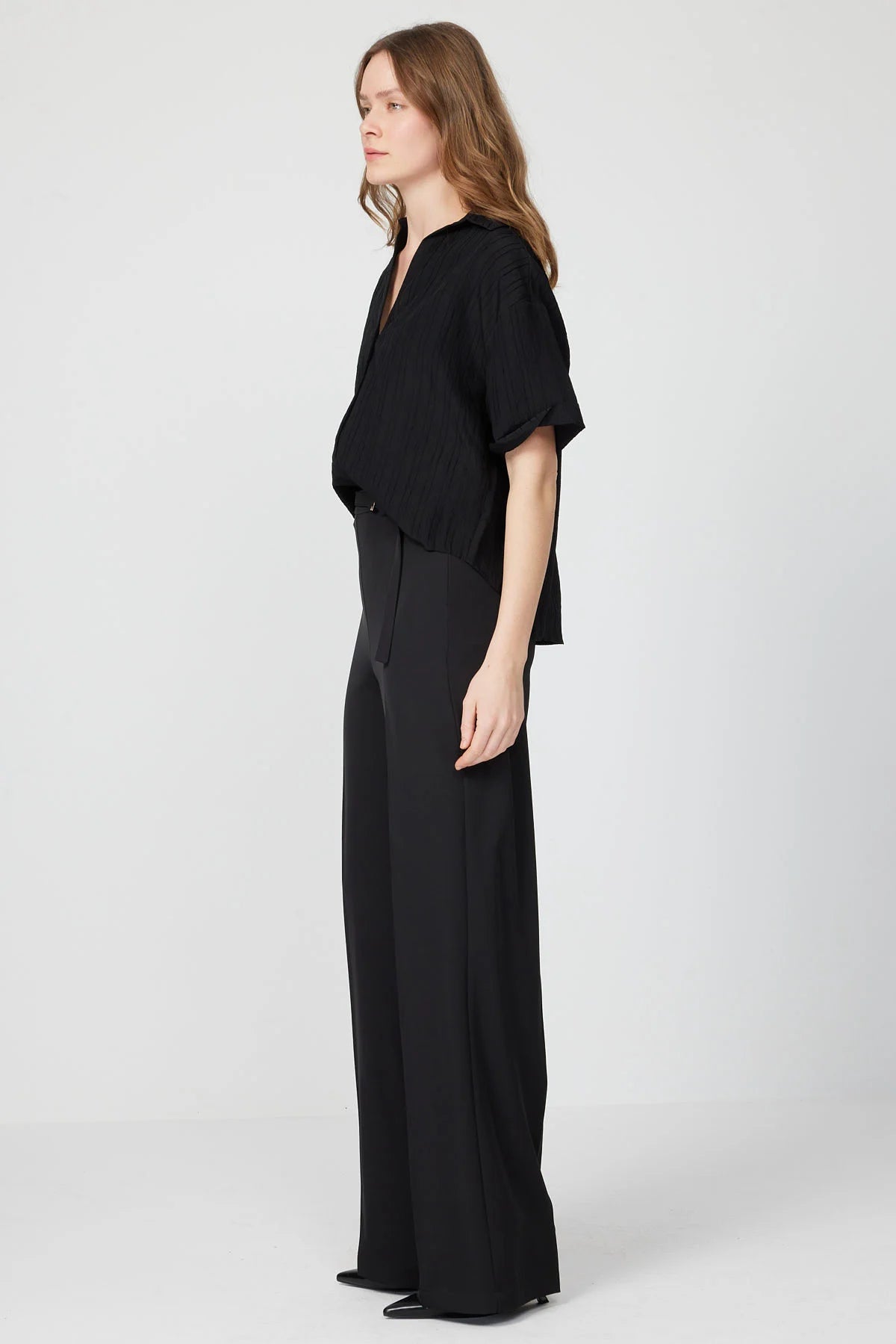 Women’s Fabric Trousers with Belt Detail