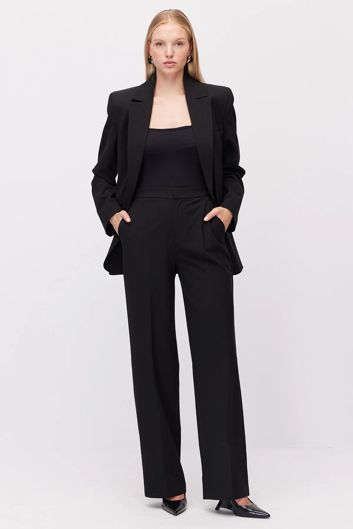 Women's Wide Leg Fabric Trousers