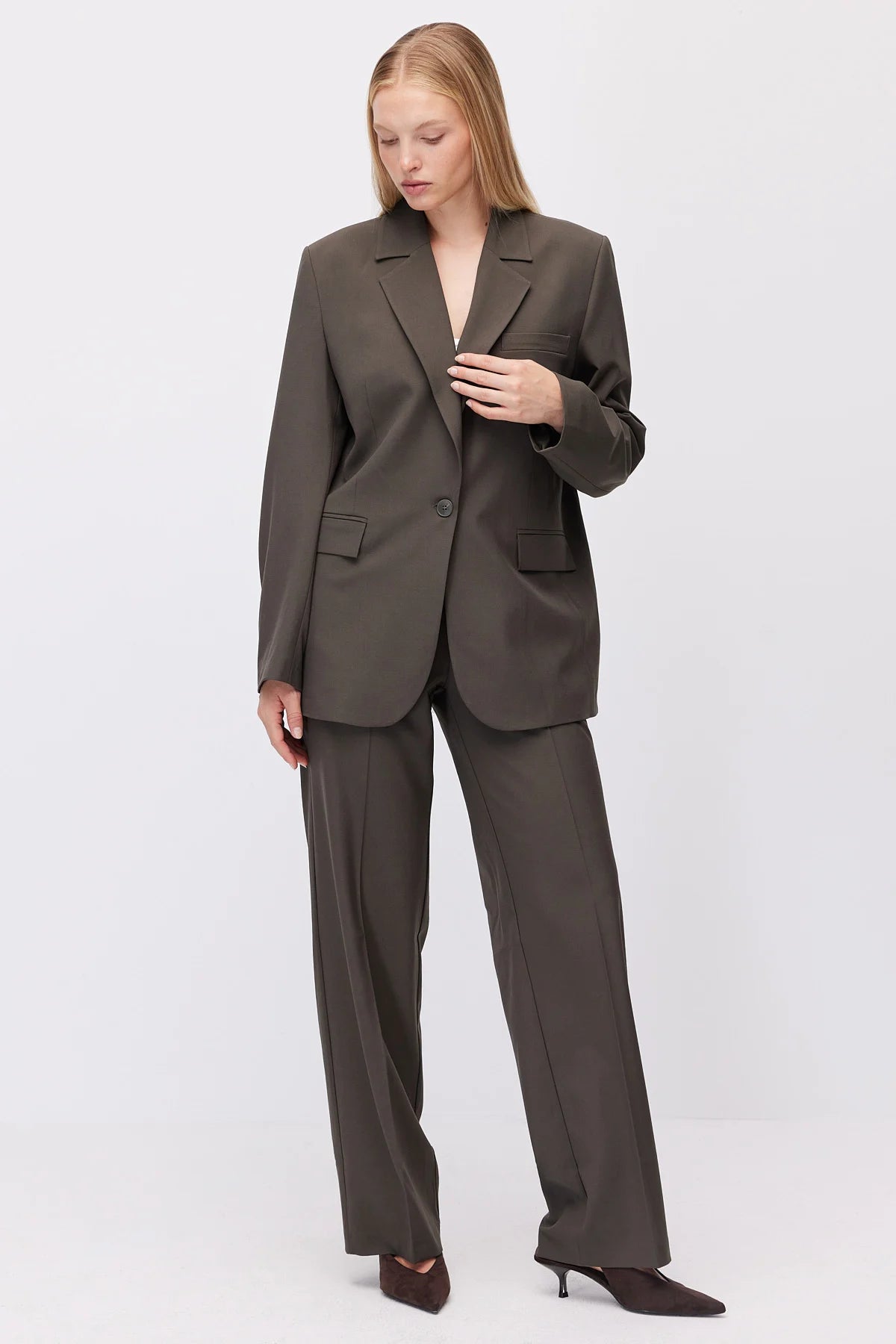 Women's Wide Leg Fabric Trousers