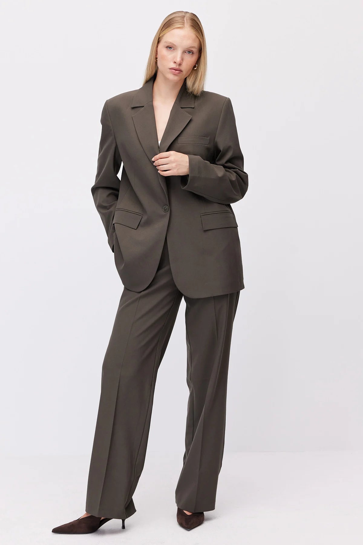 Women's Wide Leg Fabric Trousers