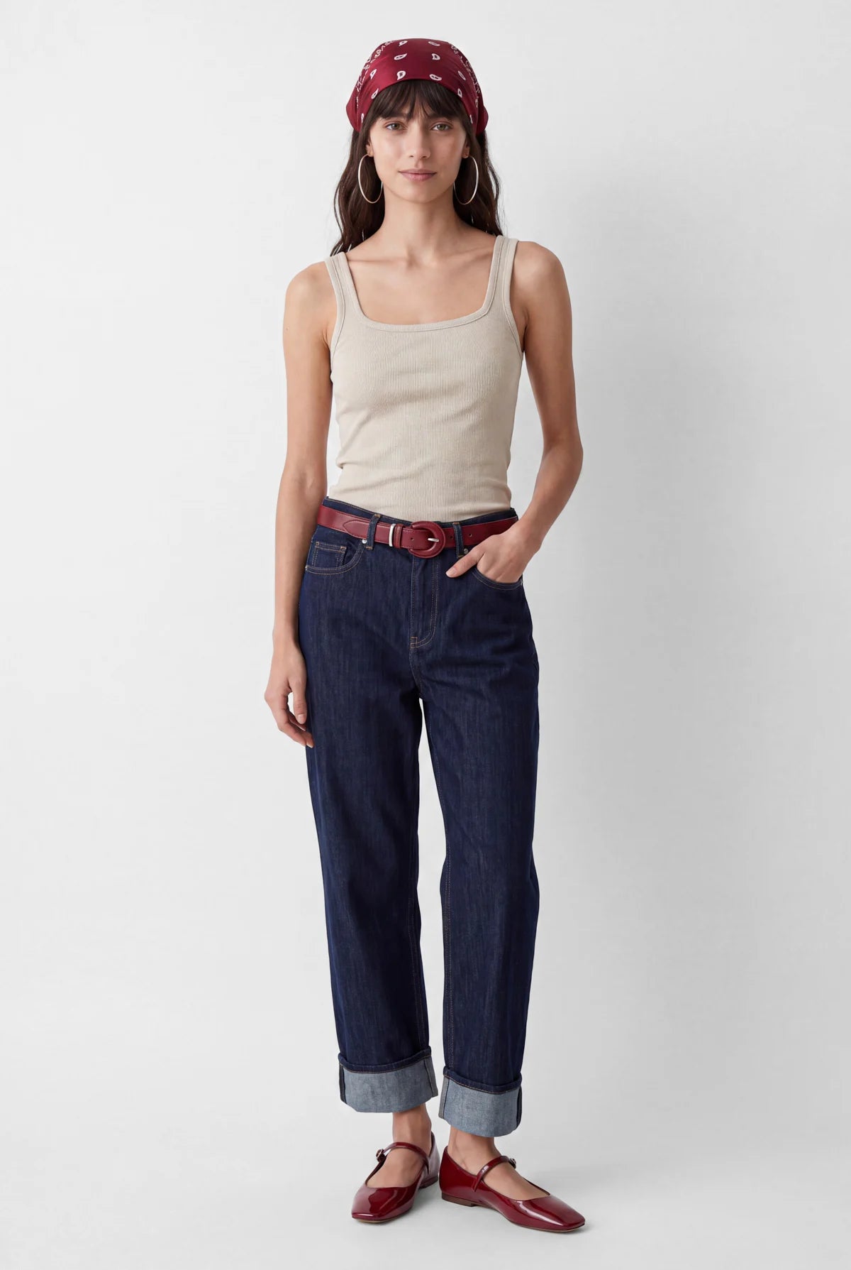 Women's High-Waisted Double-Cruffle Jeans