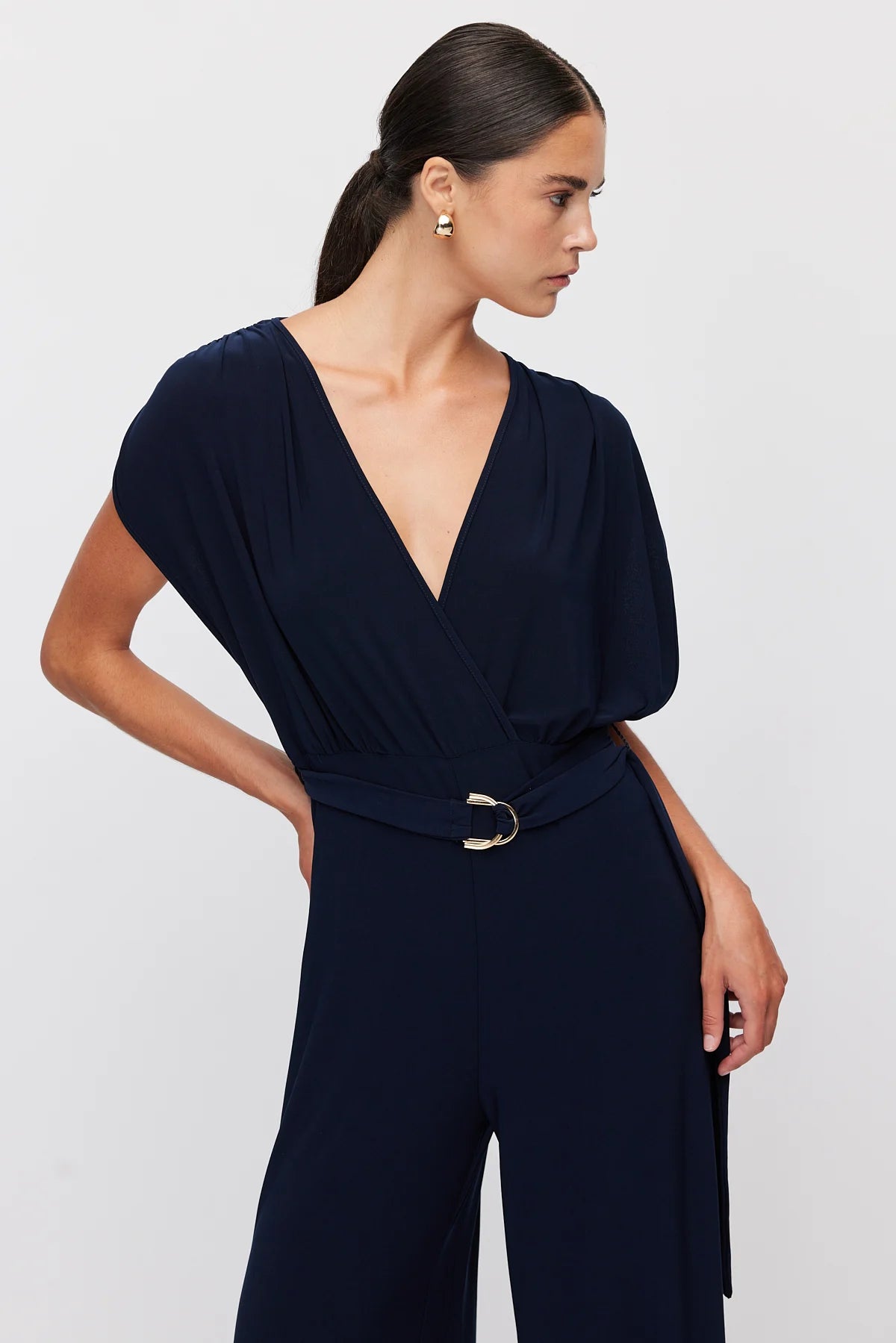 Women's Wide Leg Jumpsuit with Slit