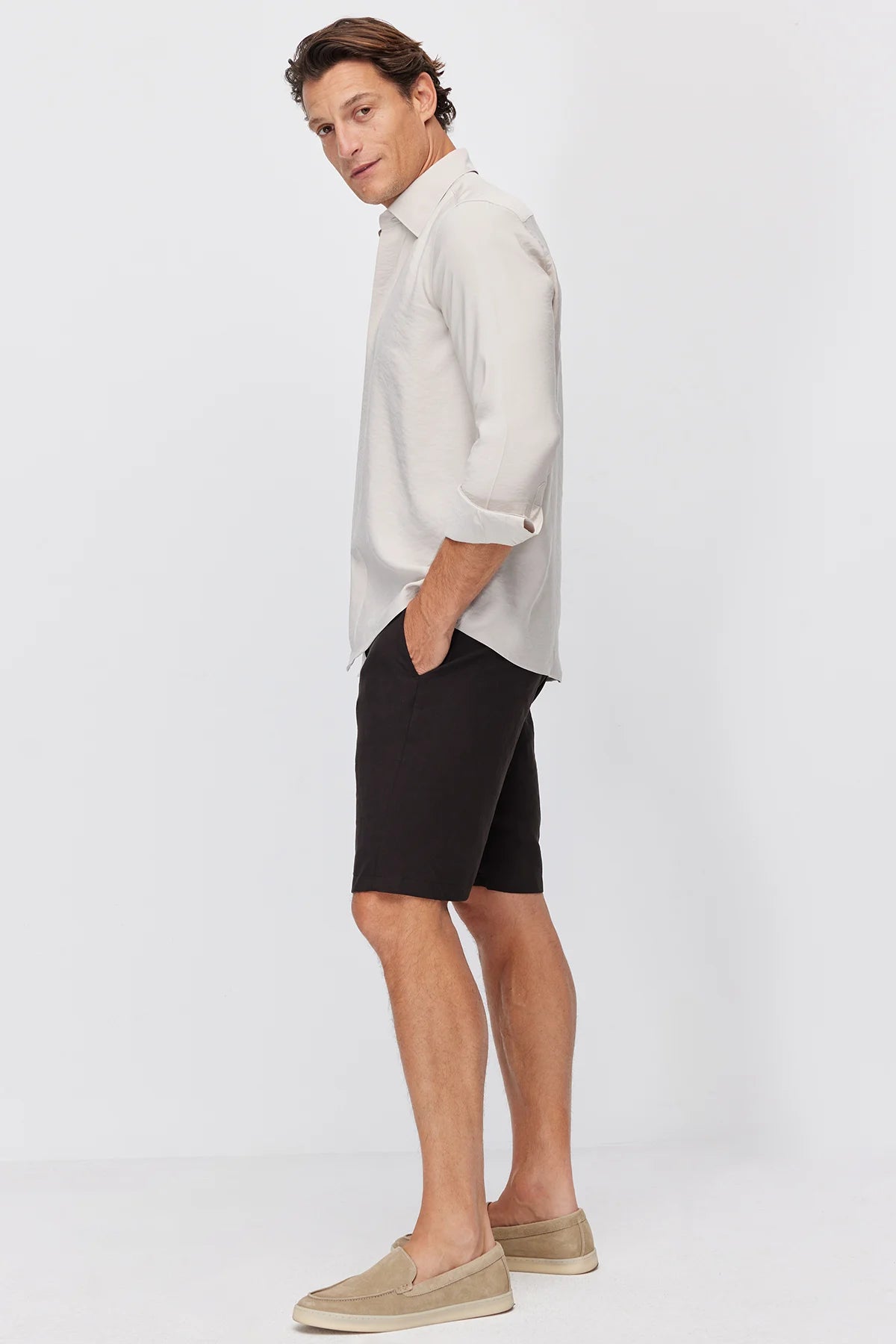 Men's Jogger Shorts with Semi-Elastic Waistband