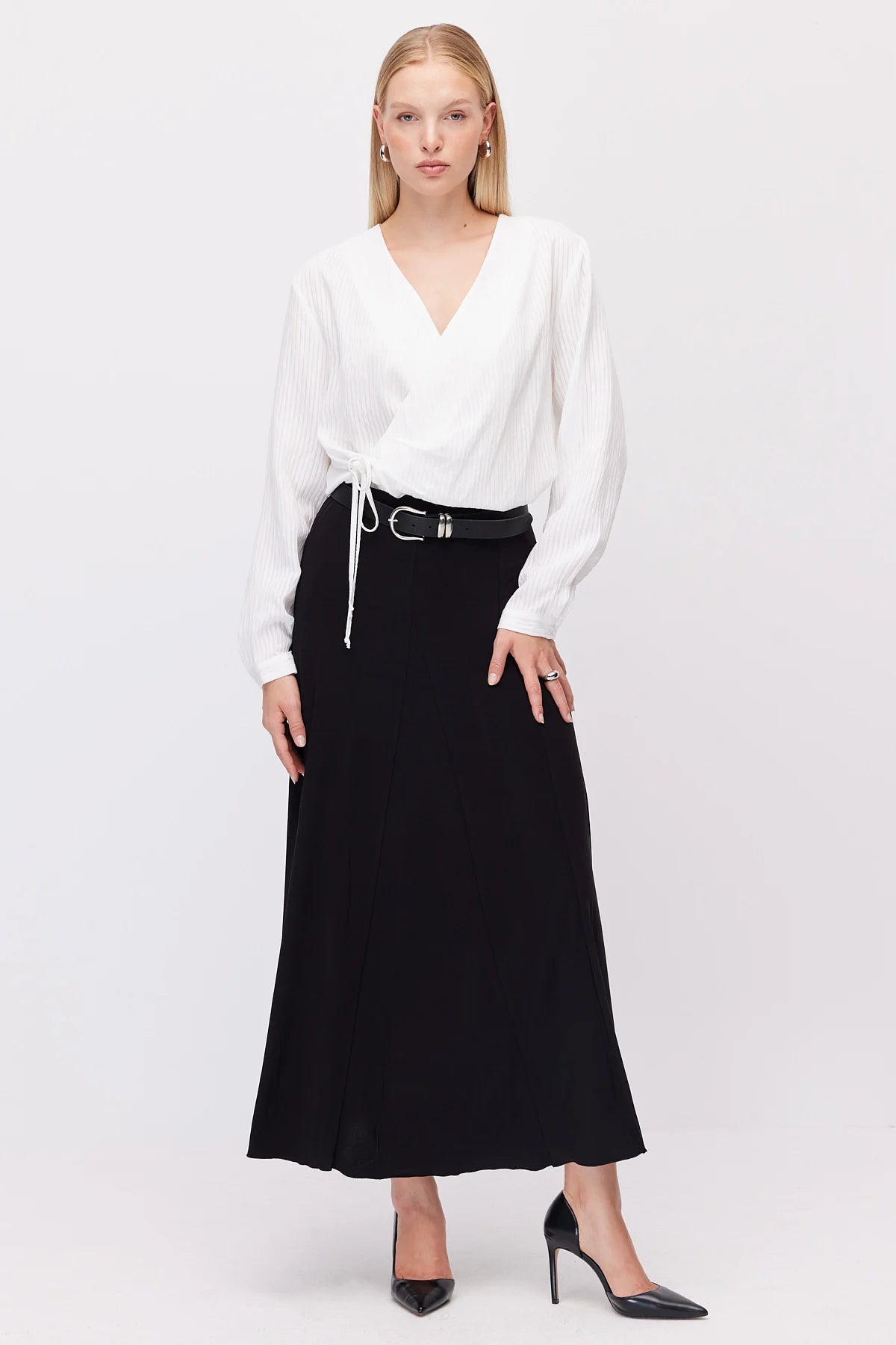 Women's High-Waisted Midi Skirt