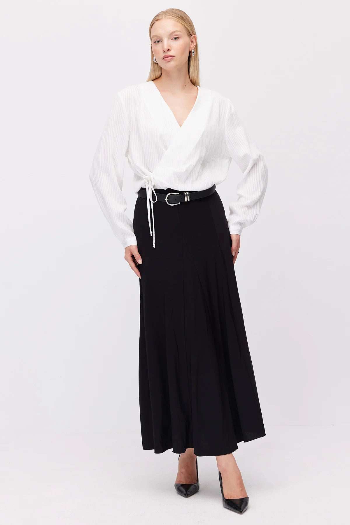 Women's High-Waisted Midi Skirt