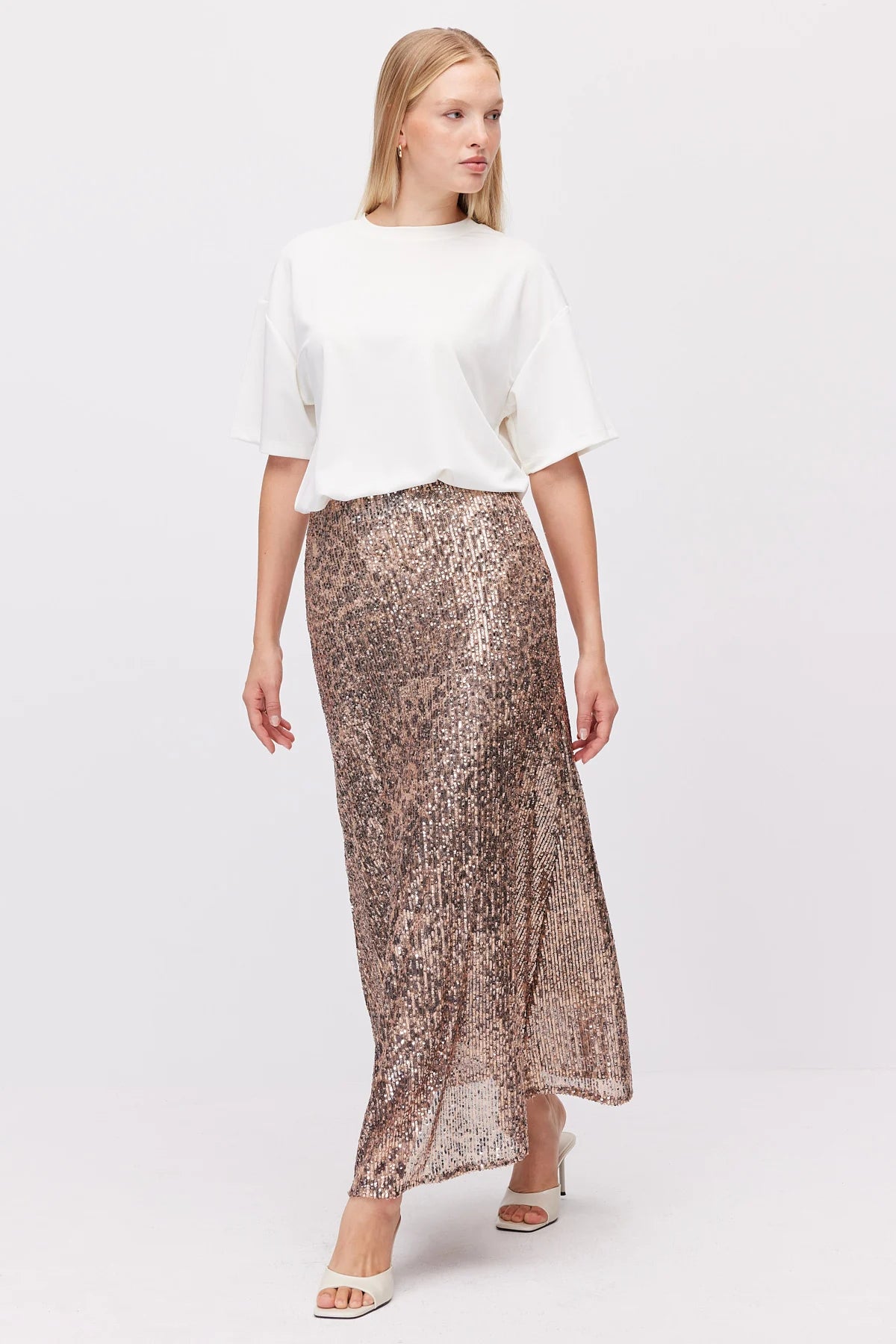 Women's Metallic Look Skirt