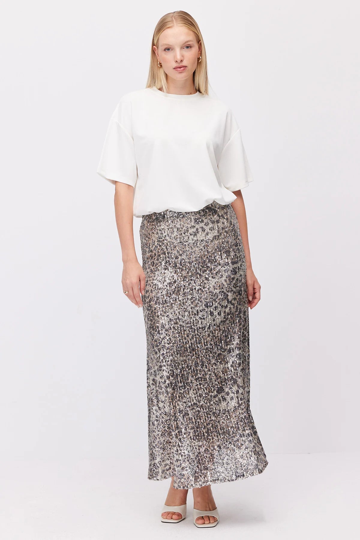 Women's Metallic Look Skirt