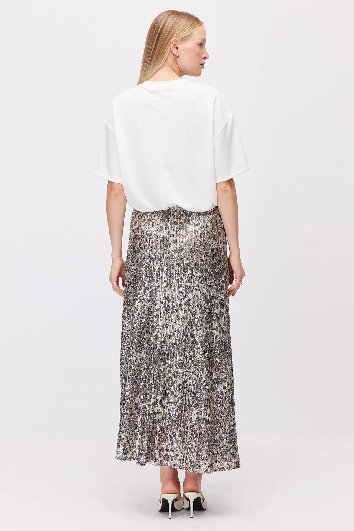 Women's Metallic Look Skirt