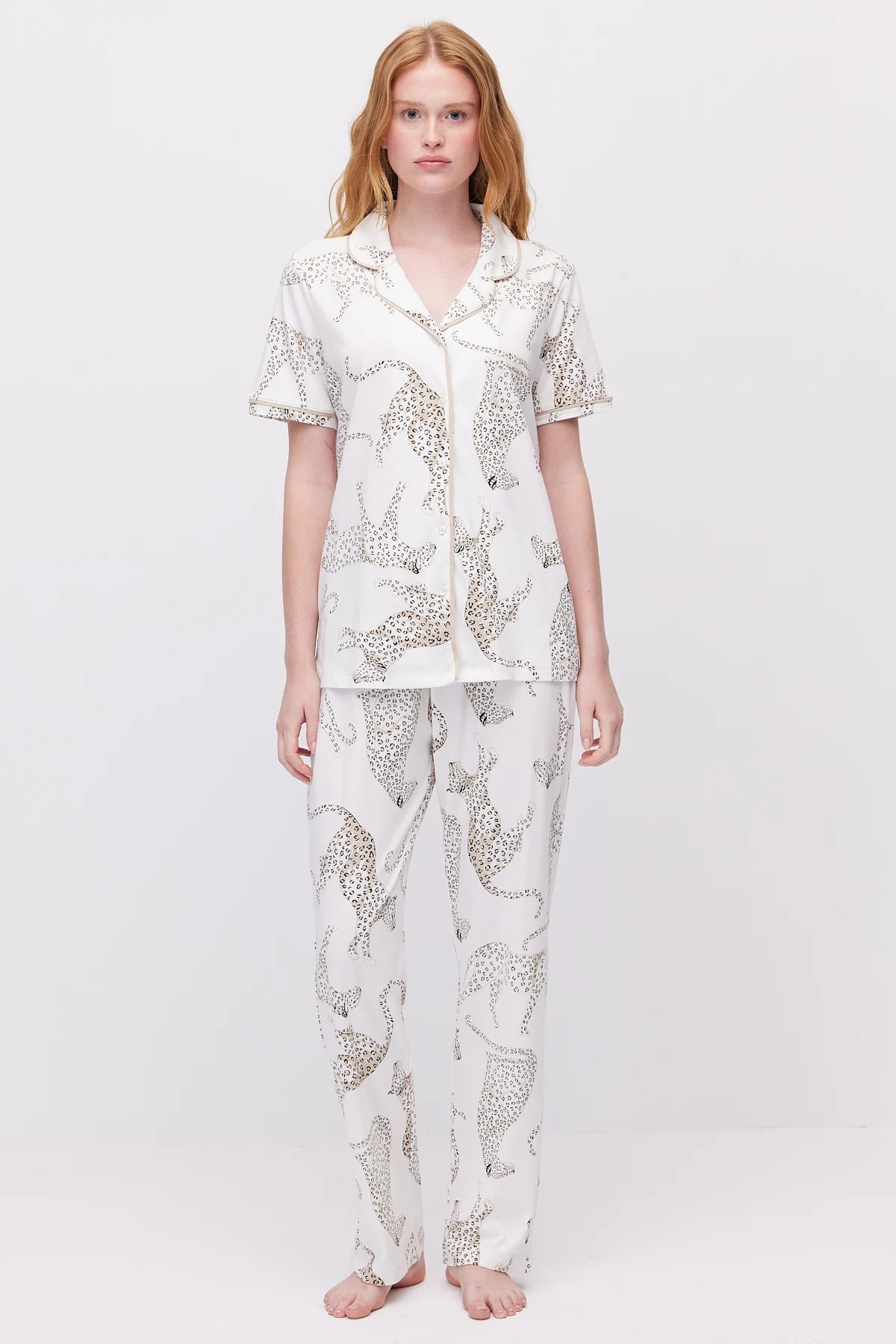 Women's Printed Button-Front Pajama Set