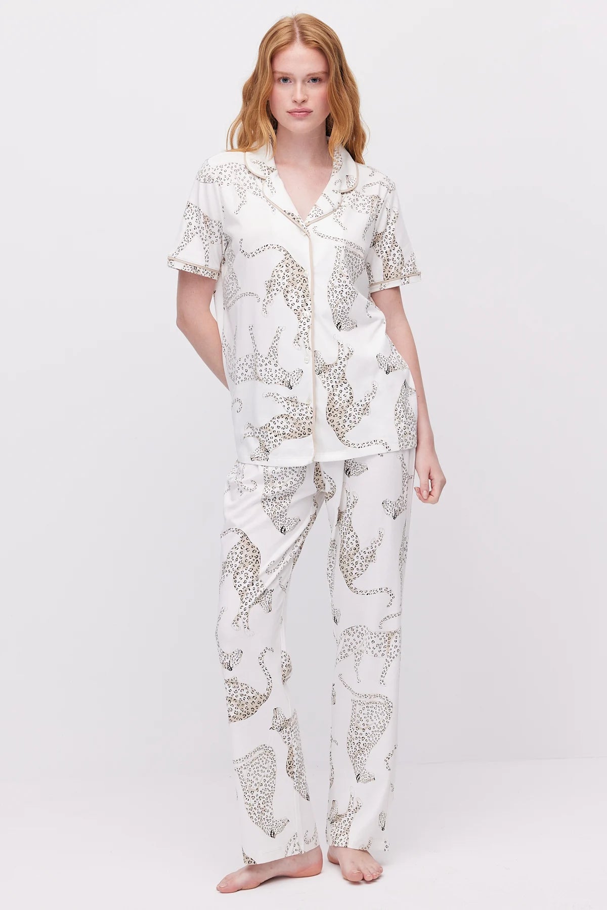 Women's Printed Button-Front Pajama Set