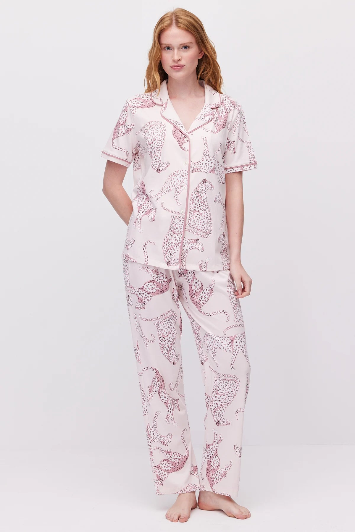 Women's Printed Button-Front Pajama Set