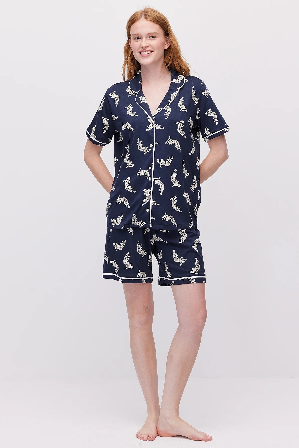 Women's Button-Down Shorts Pajama Set