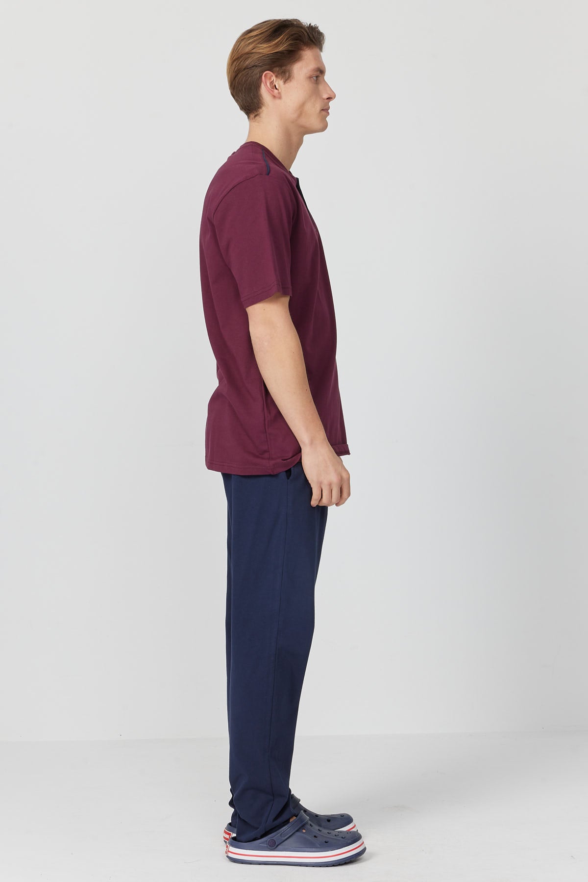 Men's Short-Sleeved Textured Pajama Set