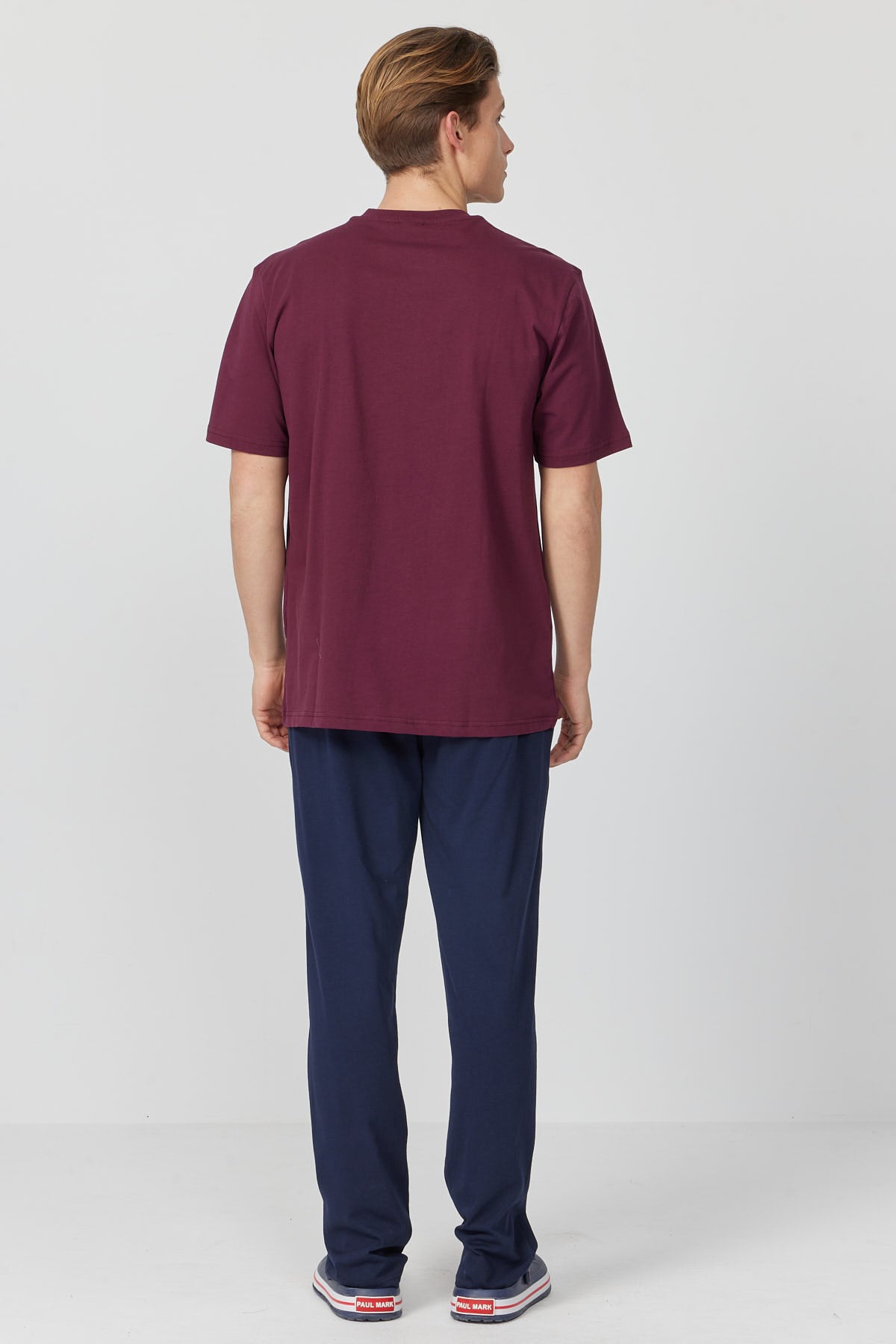 Men's Short-Sleeved Textured Pajama Set